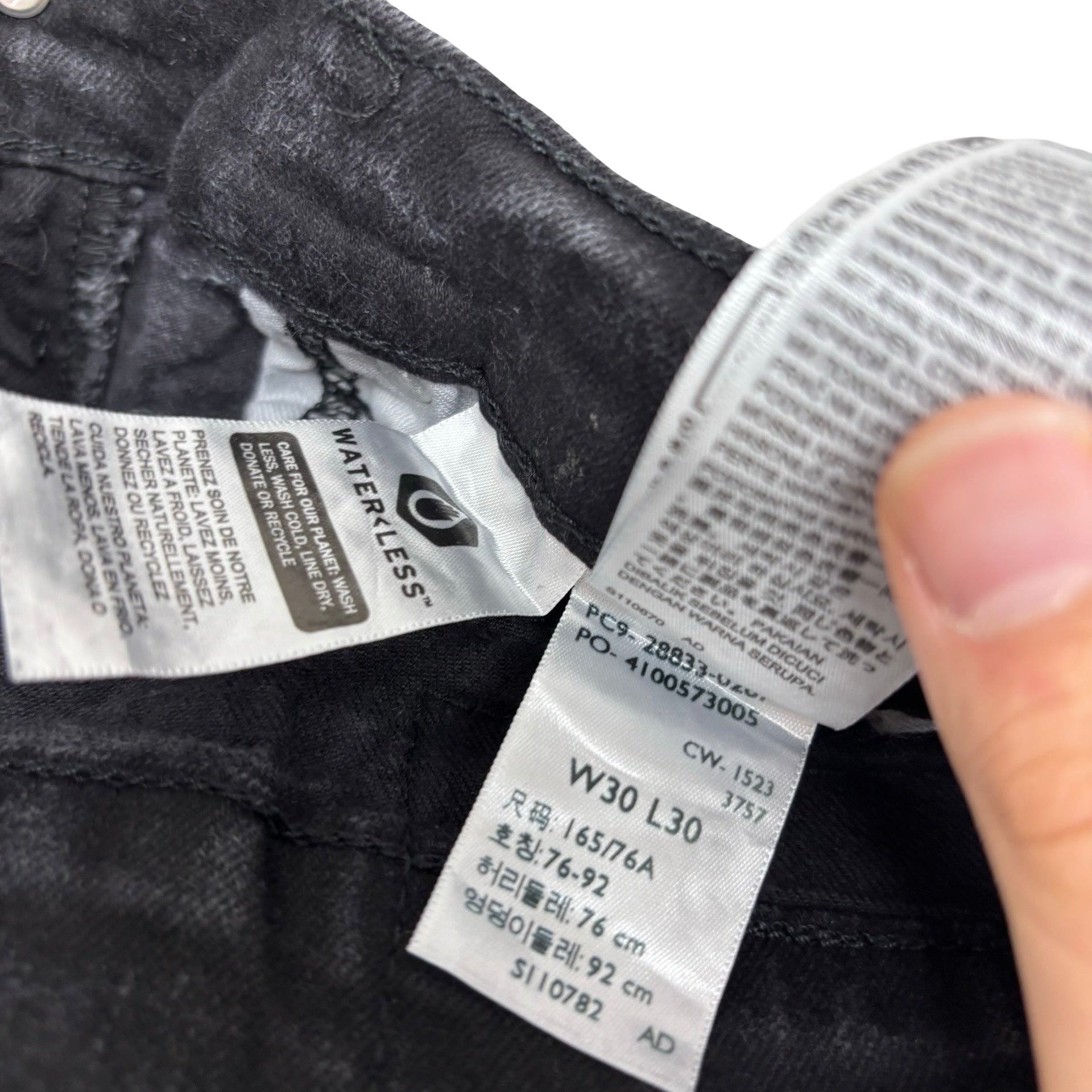 Levis 512 Jeans W30 L29 Mens Black Slim Tapered Fit Stretch Denim (E)