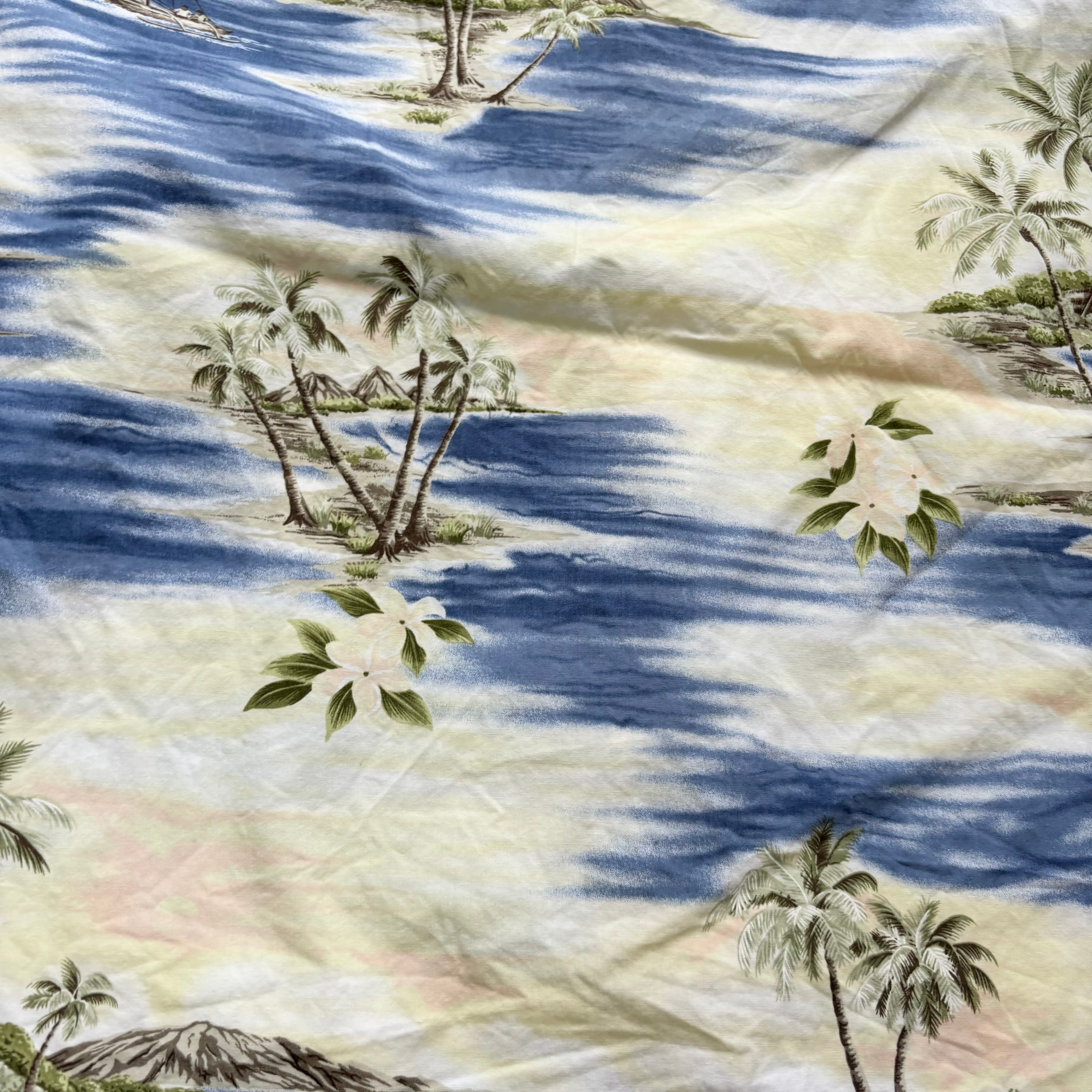 Vintage Hawaiian Shirt Mens Large Floral Aloha Short Sleeve Cotton