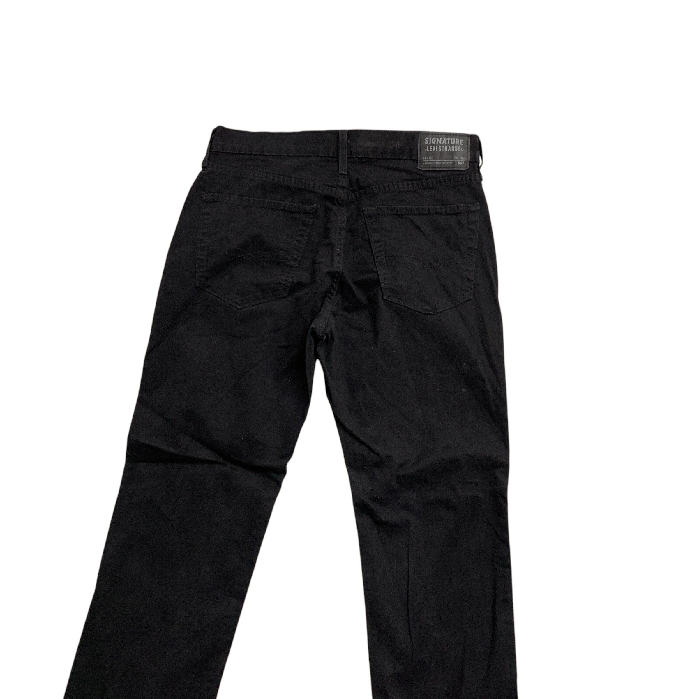 Levis Signature Trousers W32 L31 Mens Black Athletic Fit Stretch Pants