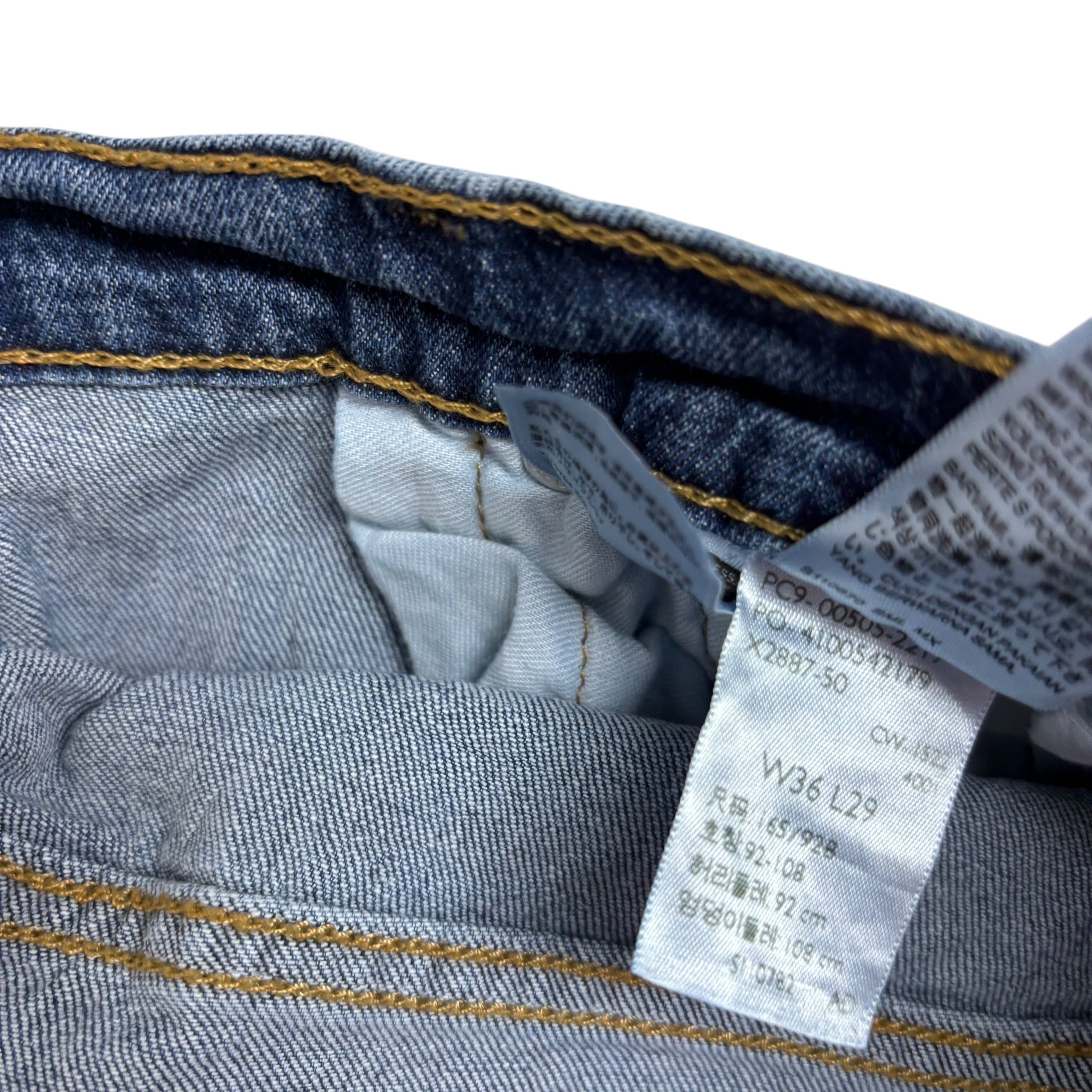 Levis 505 Jeans W36 L29 Mens Mid Blue Regular Straight Fit Stretch Denim (E)