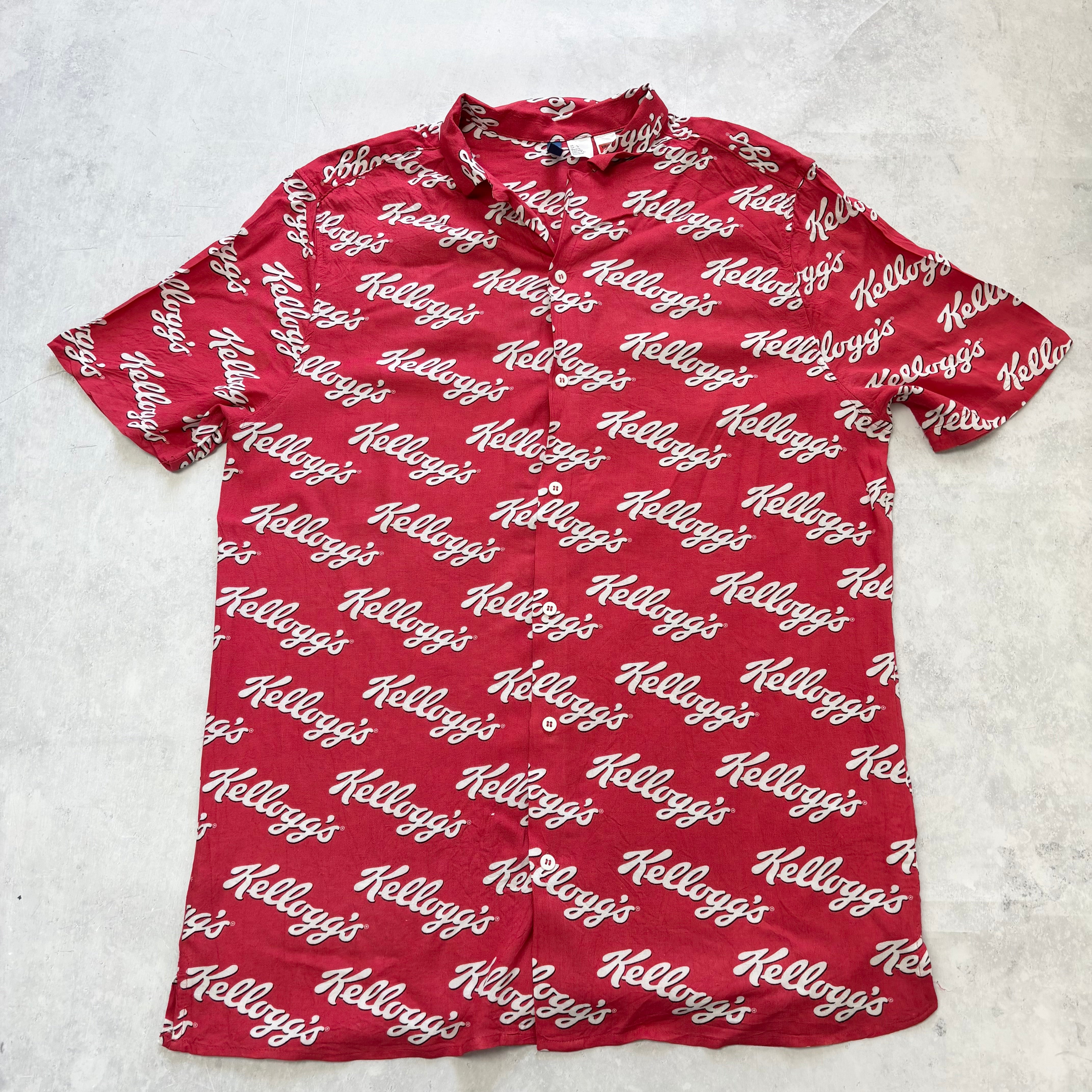 H&M Shirt Mens Large Red Short Sleeve Kelloggs  (E)