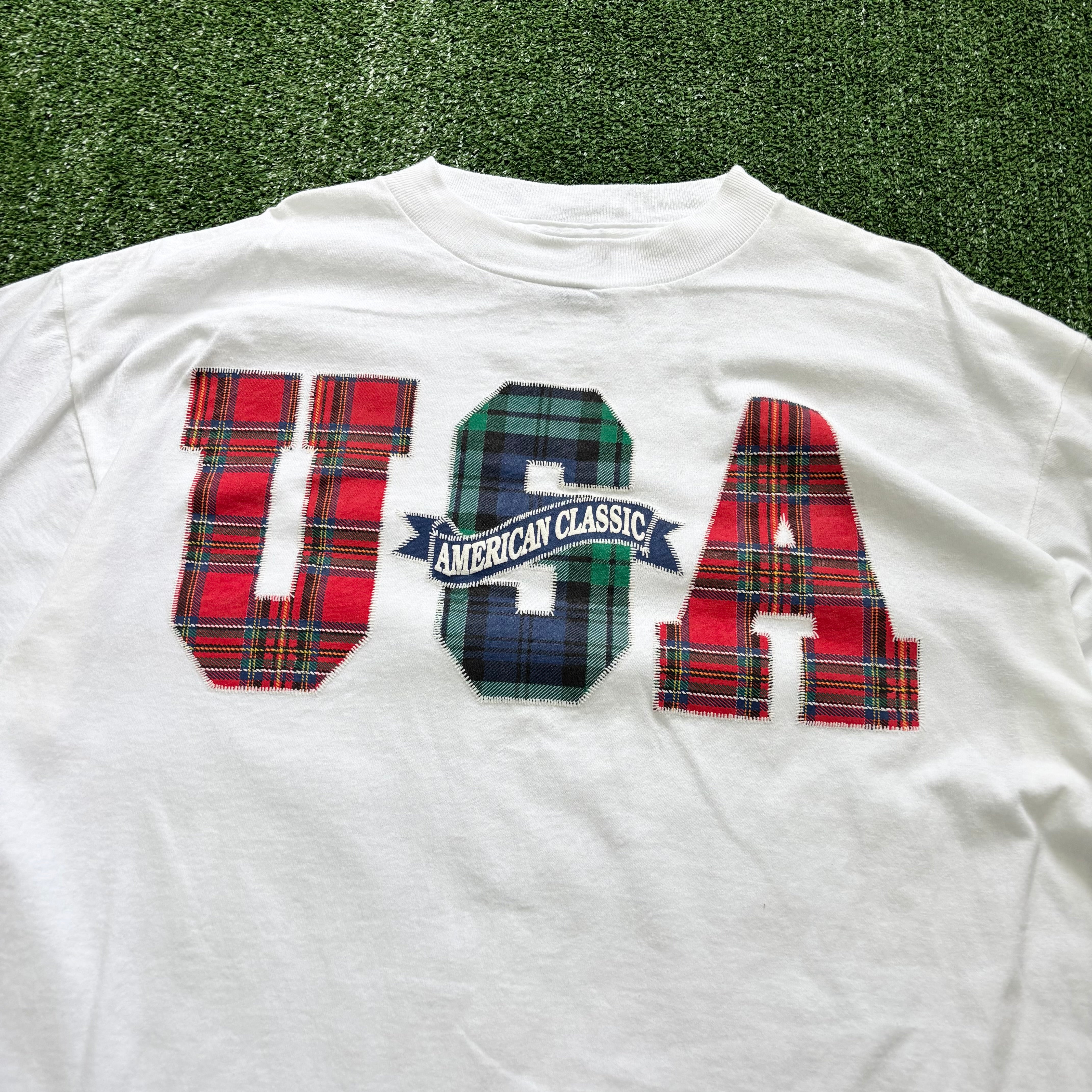 Vintage T Shirt Mens Large White Single Stitch Graphic Print 90s Tourist (E)