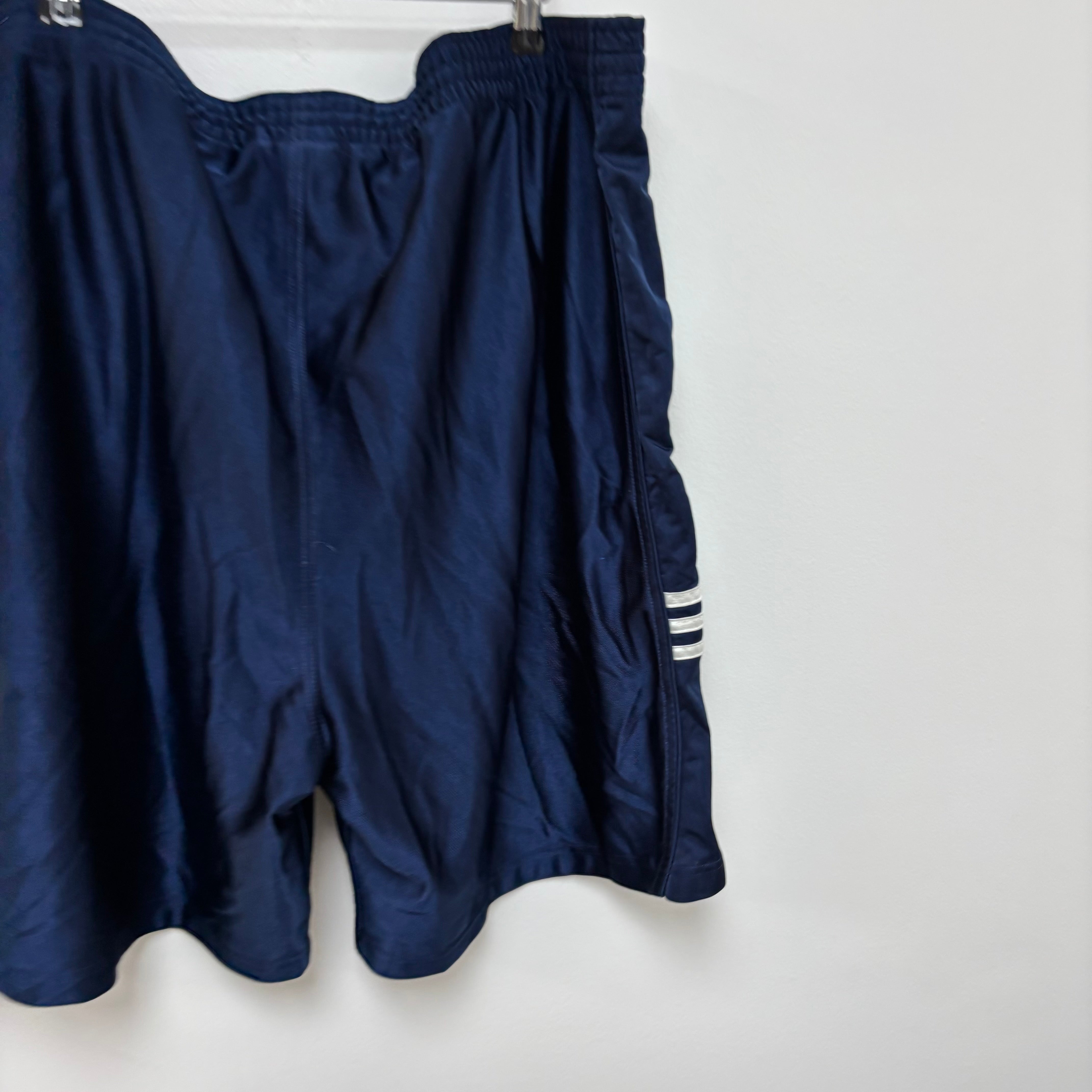 Adidas Shorts Mens XXL Navy Blue Sports Running Gym Athletic Pockets (E)