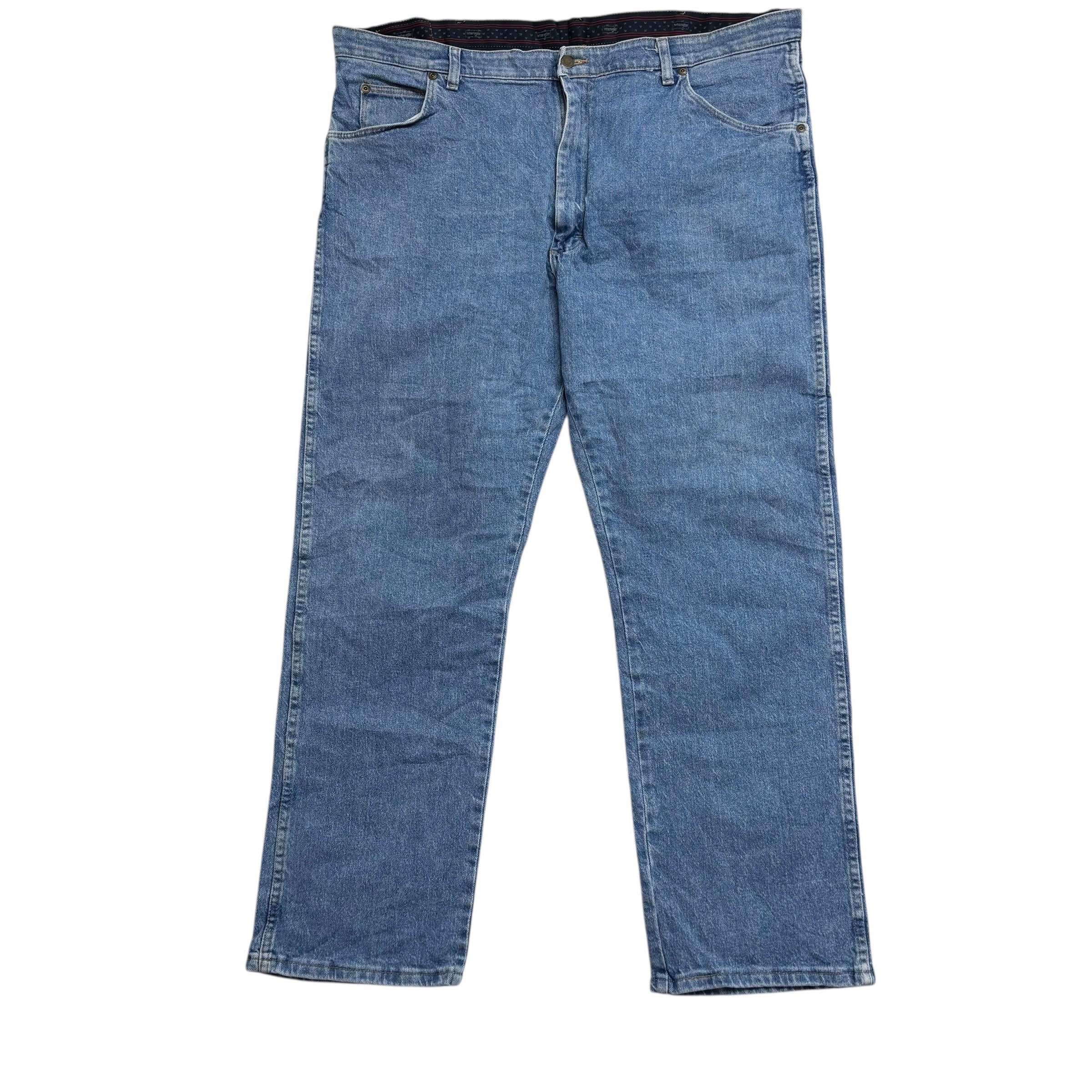 Wrangler Jeans W40 L30 Mens Light Blue Regular Straight Fit Stretch Denim (E)