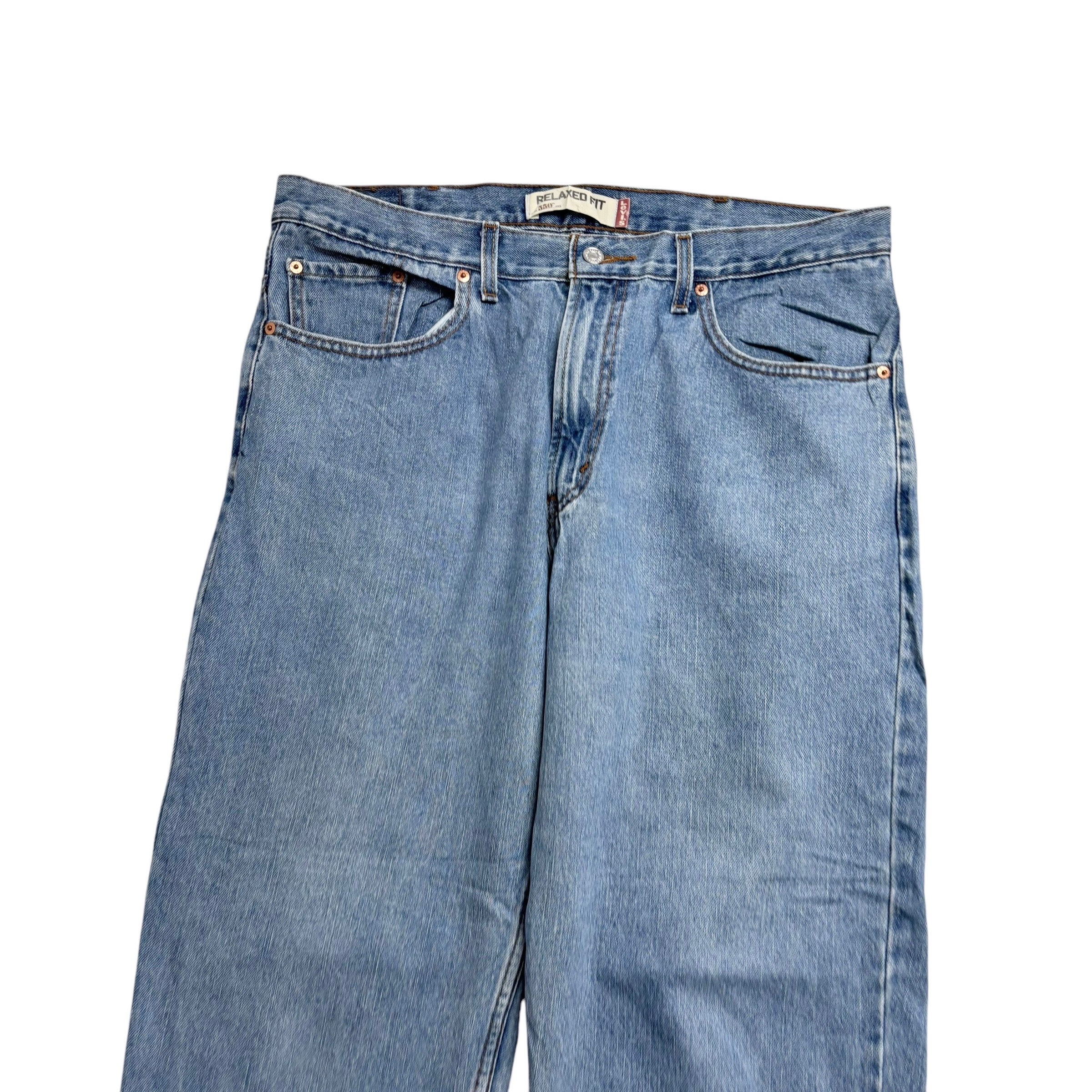 Levis 550 Jeans W38 L29 Mens Light Blue Baggy Relaxed Straight Vintage Denim (E)