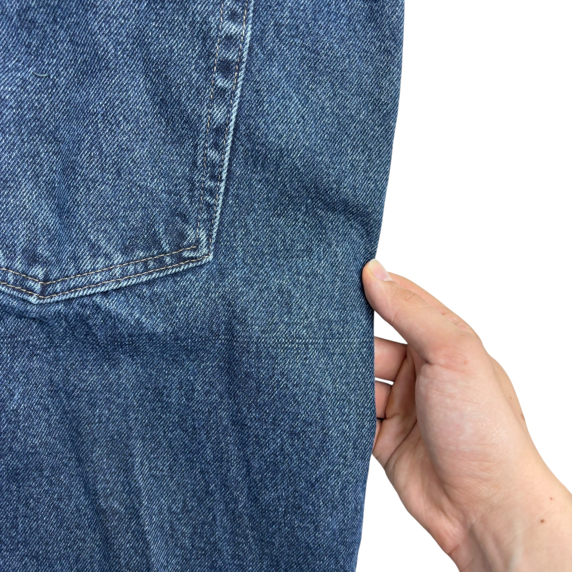 Wrangler Jeans W56 L30 Mens Mid Blue Relaxed Straight Fit Baggy Denim (E)