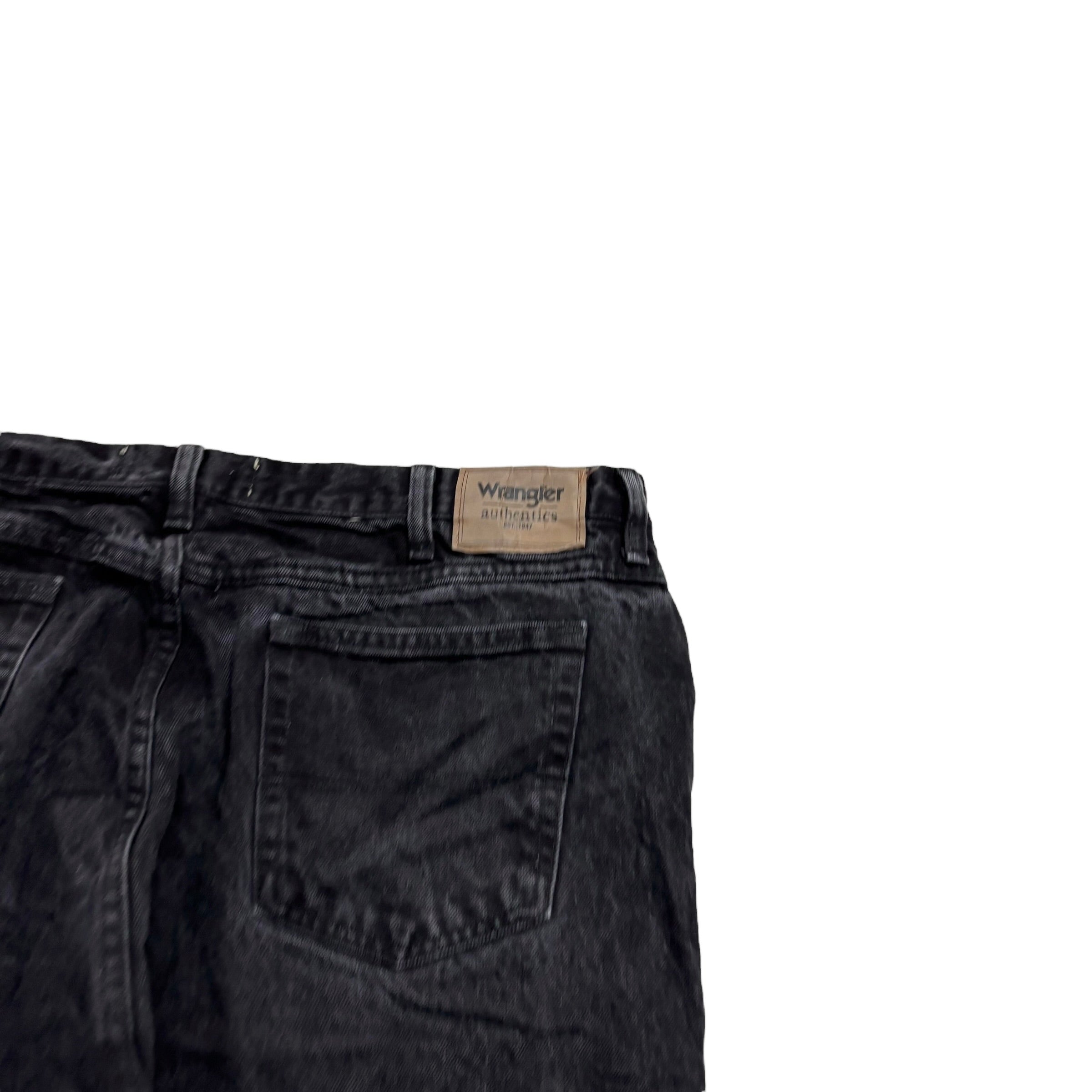 Wrangler Jeans W40 L34 Mens Black Relaxed Straight Fit Denim (E)