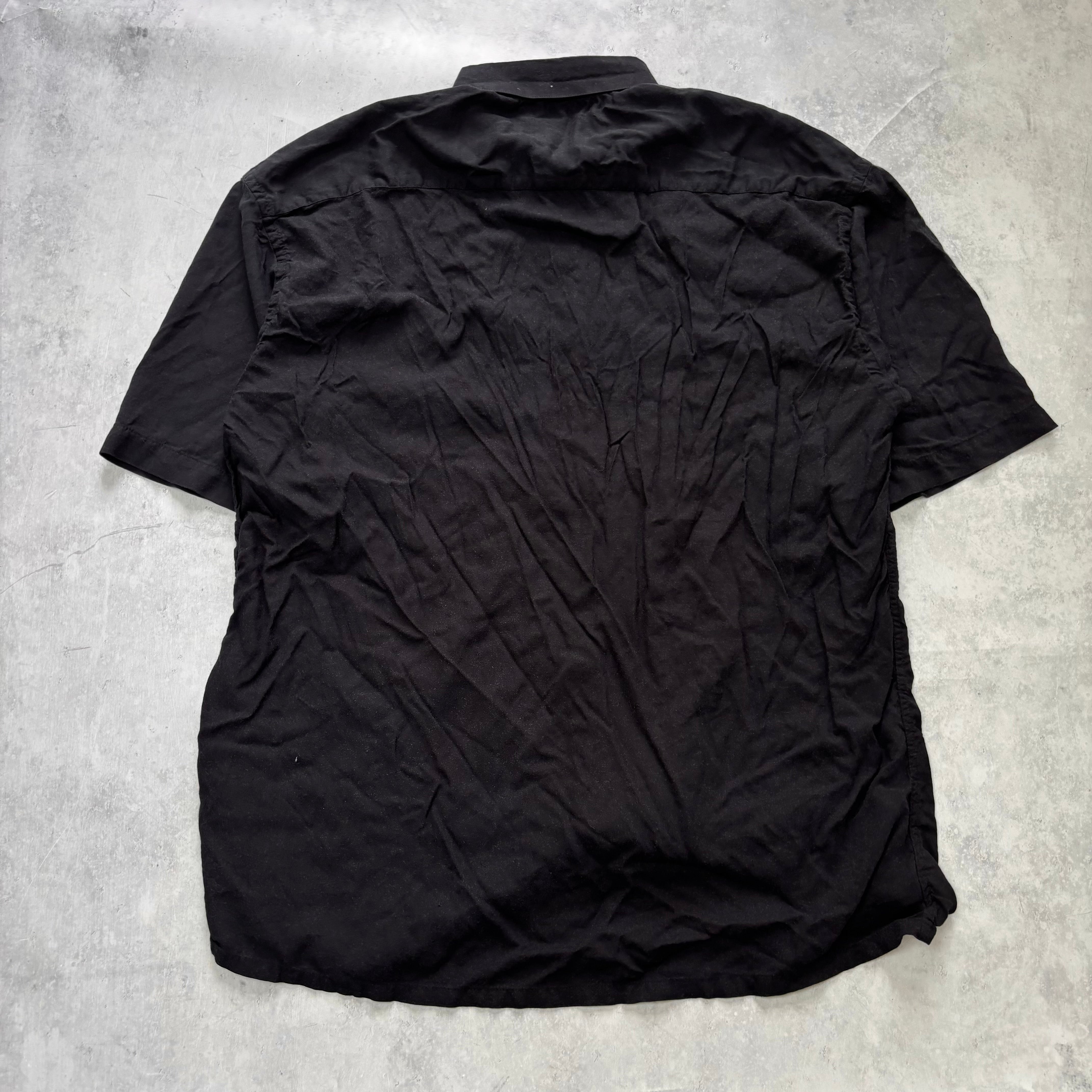 Vintage Hawaiian Shirt Mens XL Black Floral Aloha Short Sleeve Rayon (E)