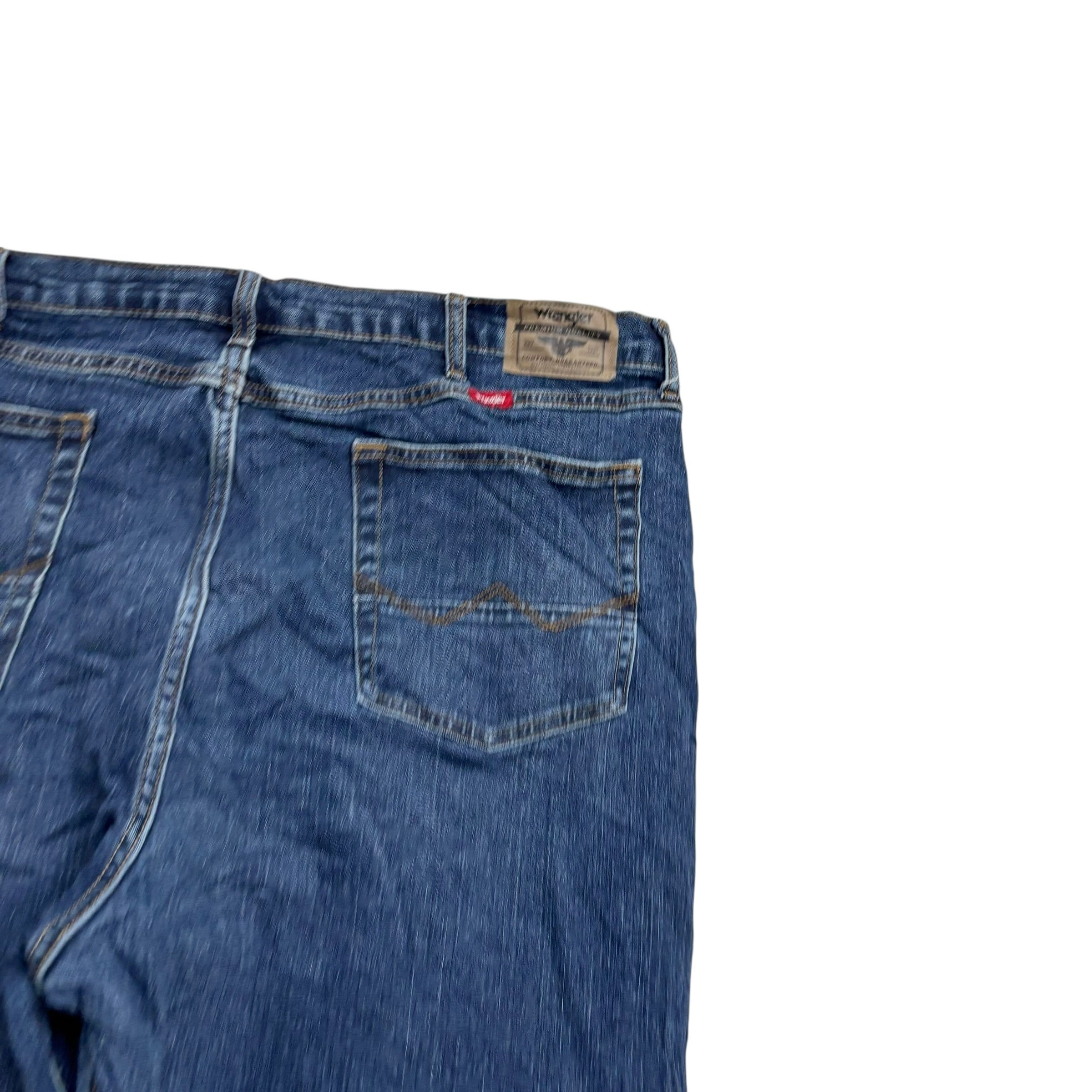 Wrangler Jeans W42 L30 Mens Mid Blue Relaxed Bootcut Fit Stretch Denim (E)