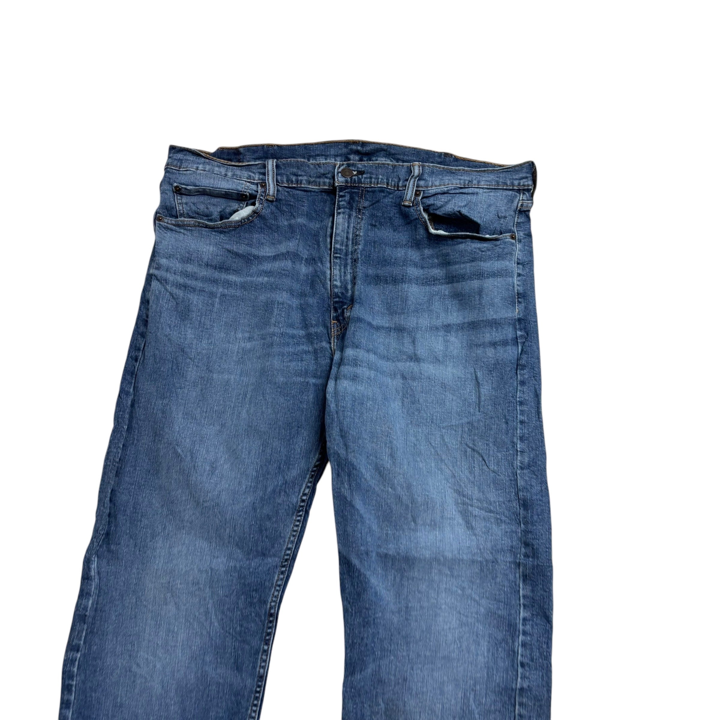 Levis 505 Jeans W40 L30 Mens Mid Blue Regular Straight Fit Stretch Denim (E)