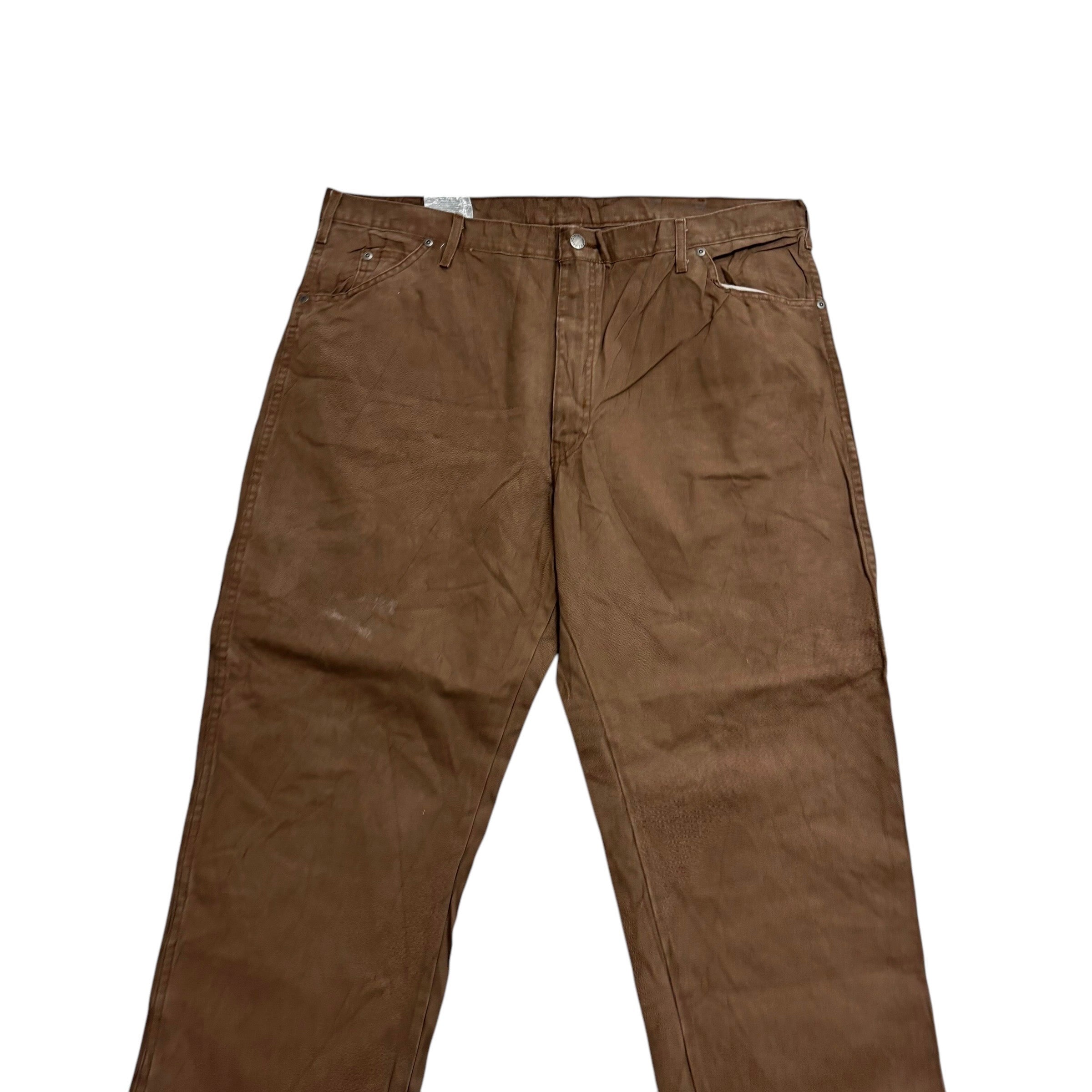Dickies Carpenter Pants W42 L30 Mens Brown Relaxed Straight Fit Trousers Jeans