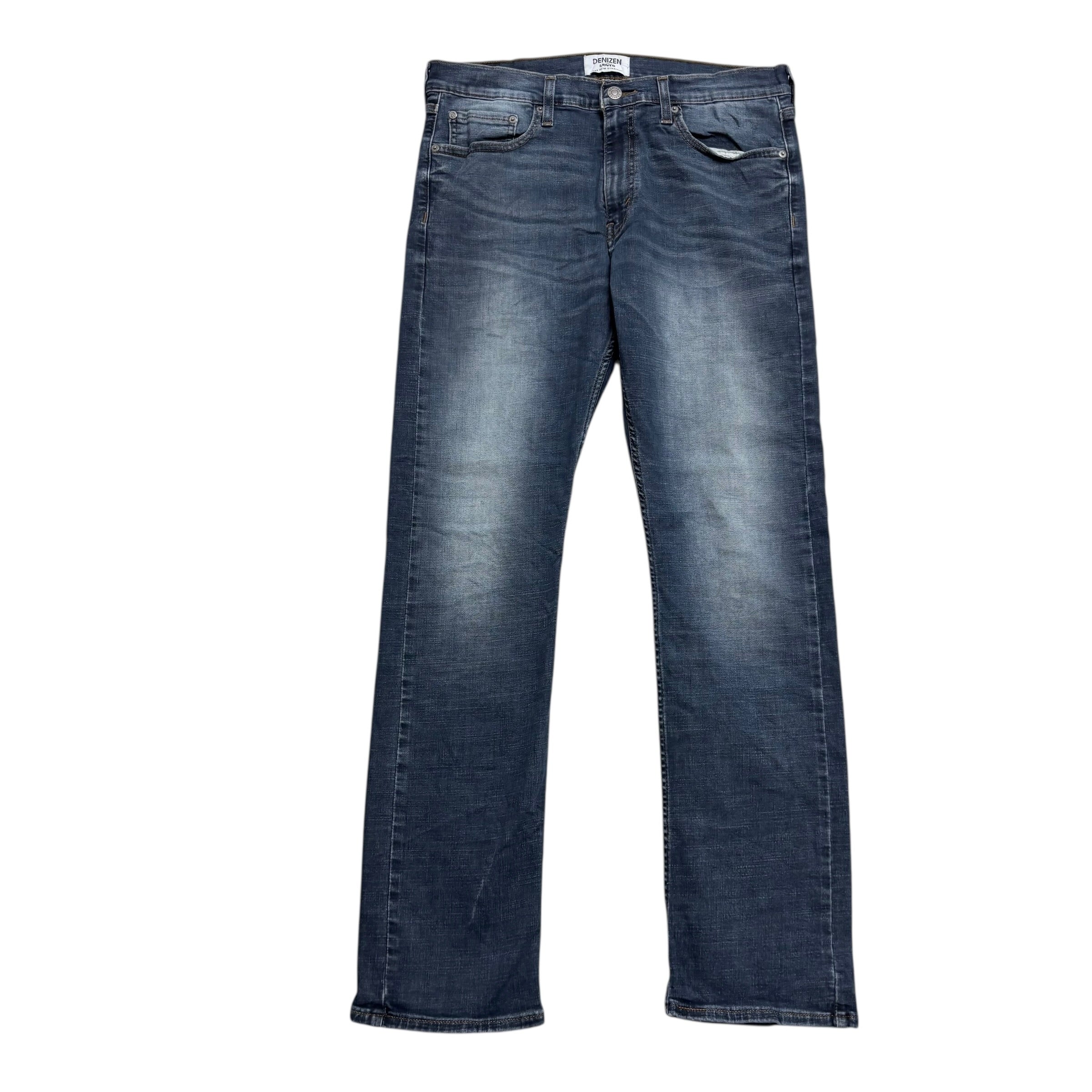 Levis Denizen Jeans W33 L32 Mens Dark Blue Slim Straight Stretch Denim (E)