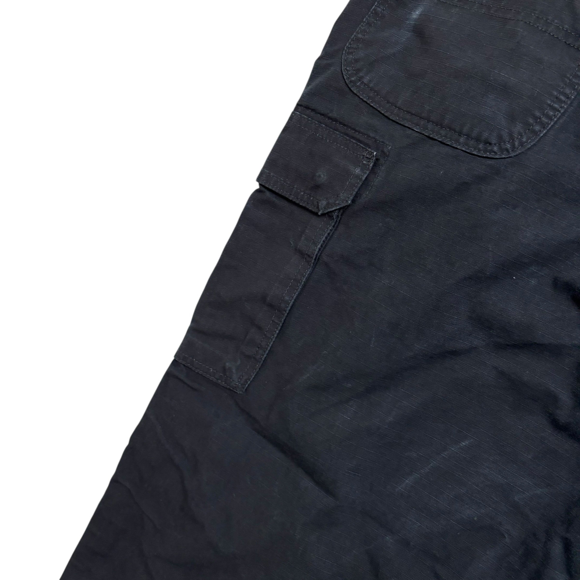 Wrangler Cargo Pants W42 L30 Mens Black Relaxed Straight Fit Trousers (E)