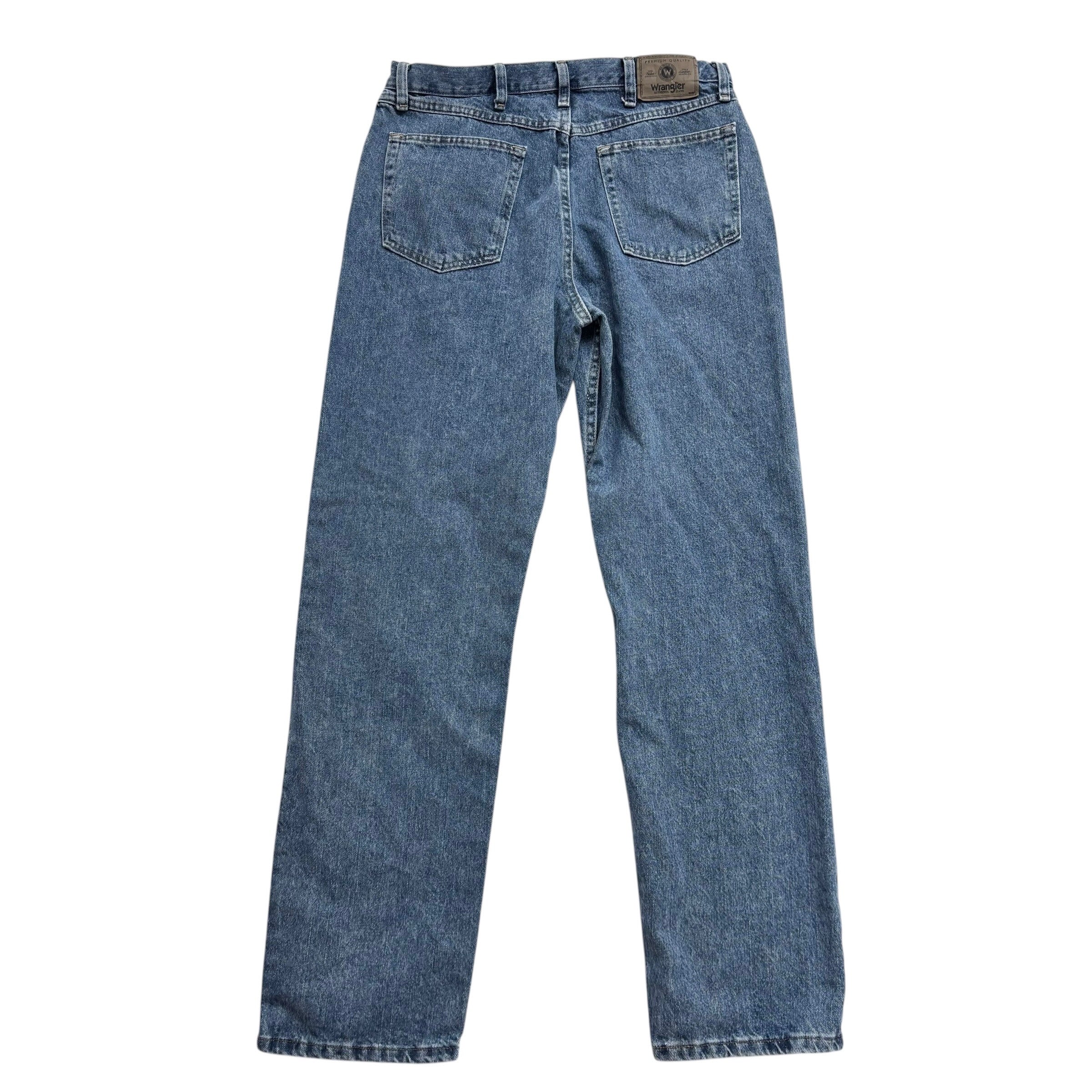 Wrangler Jeans W34 L34 Mens Mid Blue Relaxed Straight Fit Baggy Denim (E)