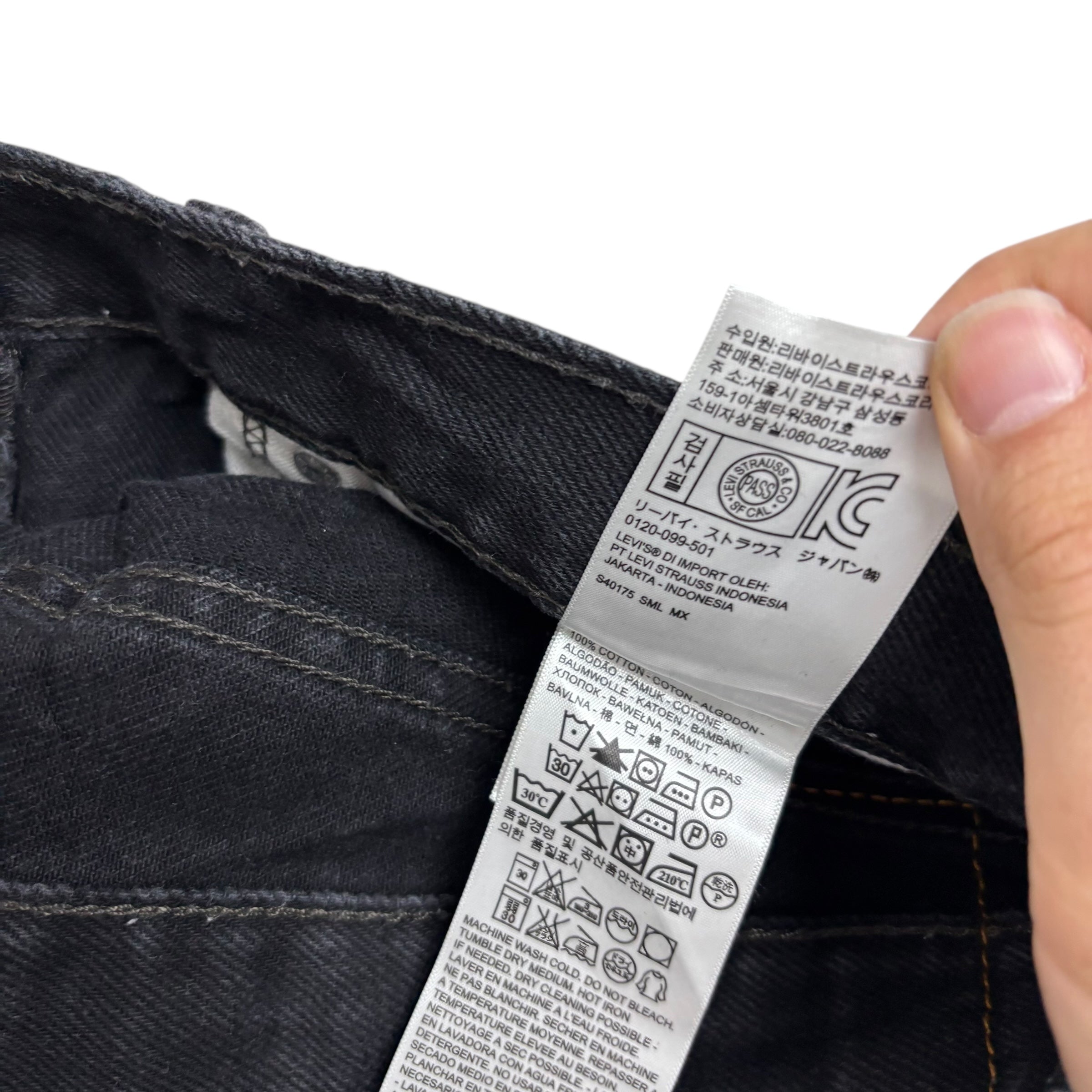 Levis 505 Jeans W34 L34 Mens Black Regular Straight Fit Denim (E)