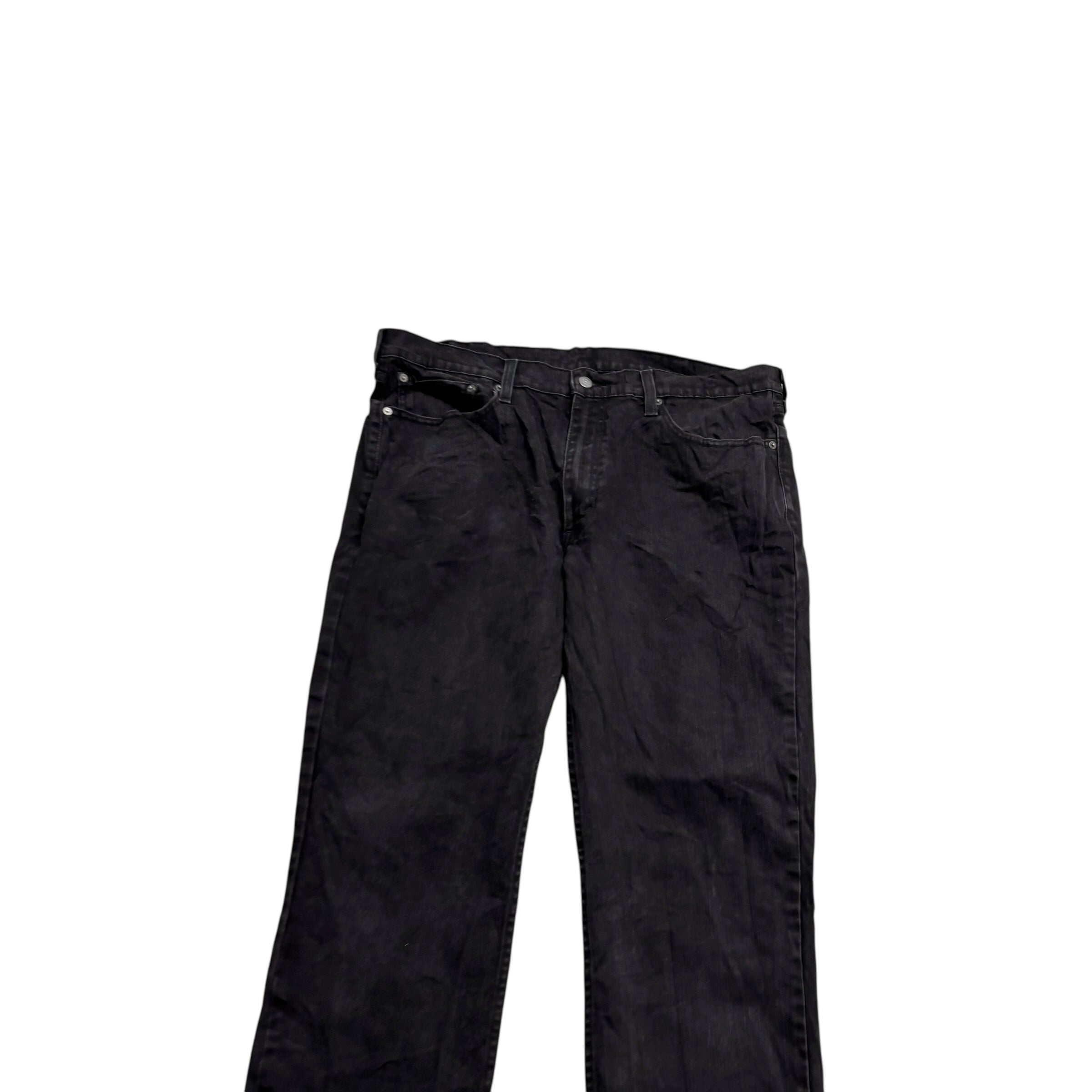 Levis 514 Jeans W38 L32 Mens Black Regular Straight Fit Stretch Denim (E)