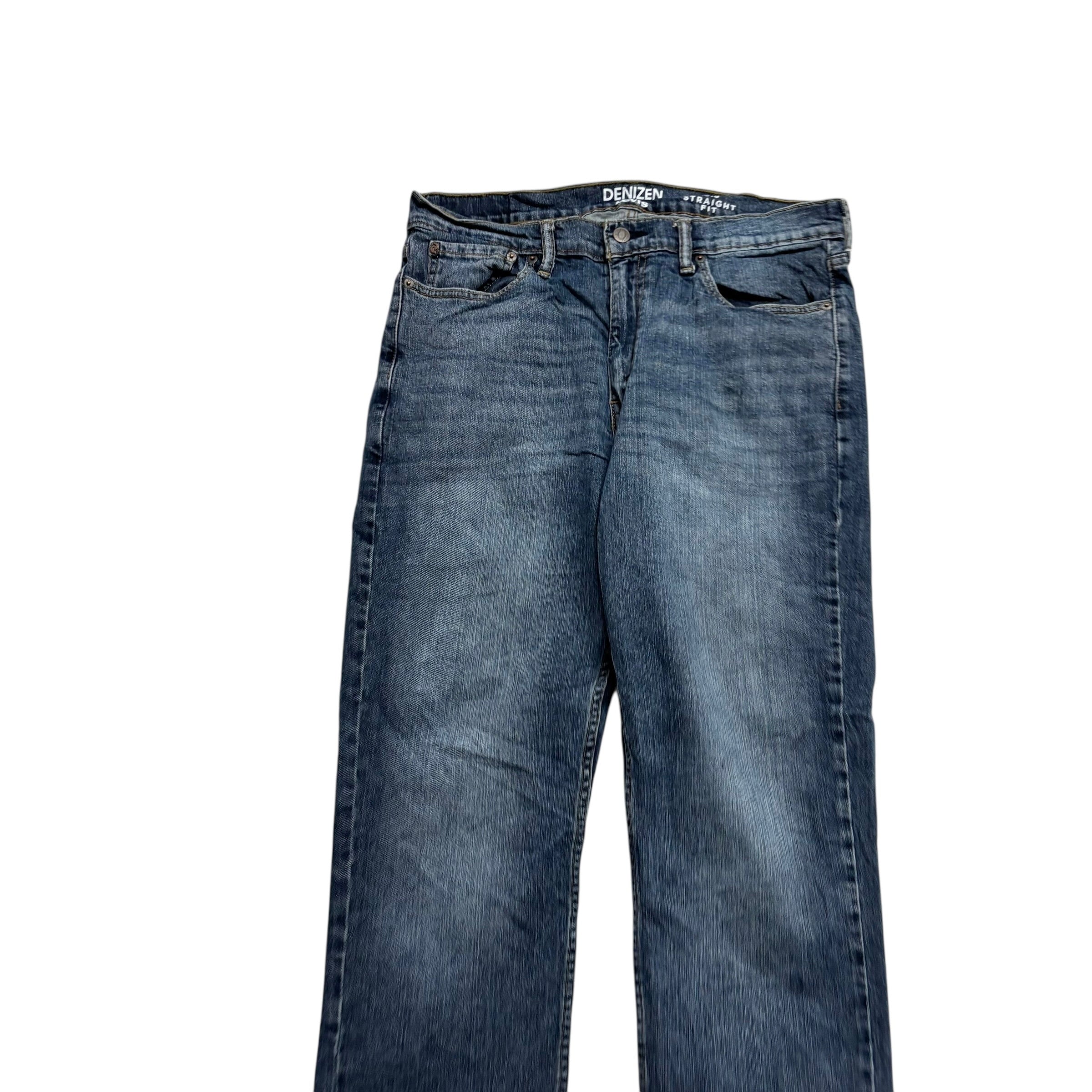 Levis Denizen Jeans W33 L32 Mens Mid Blue Regular Straight Fit Stretch Denim (E)