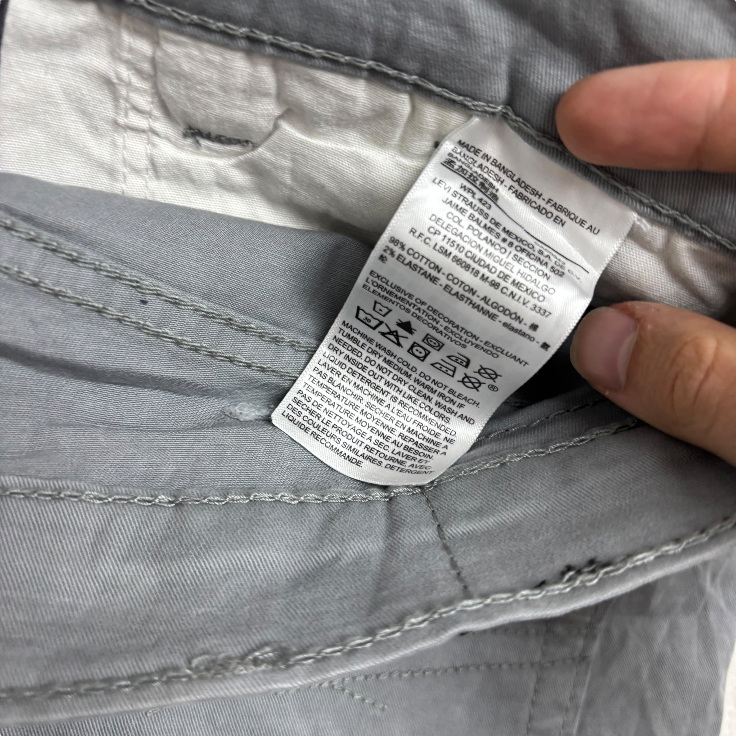 Levis Signature Trousers W38 L30 Mens Grey Athletic Fit Stretch Pants (E)