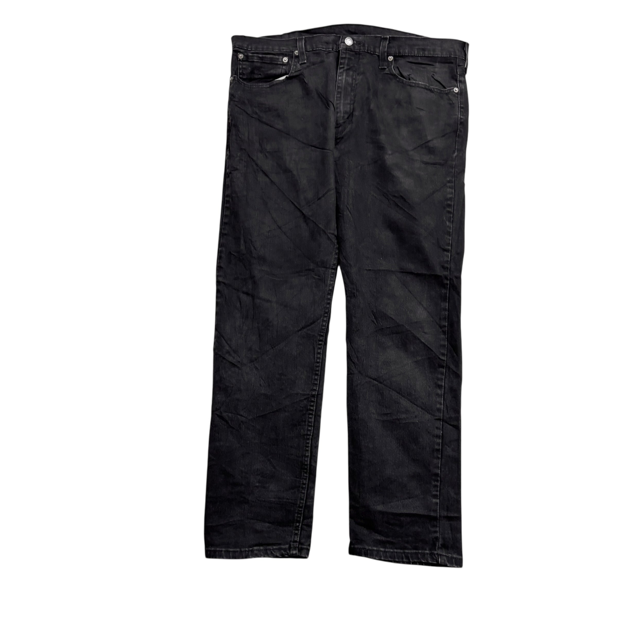 Levis 502 Jeans W38 L30 Mens Black Regular Tapered Fit Stretch Denim (E)