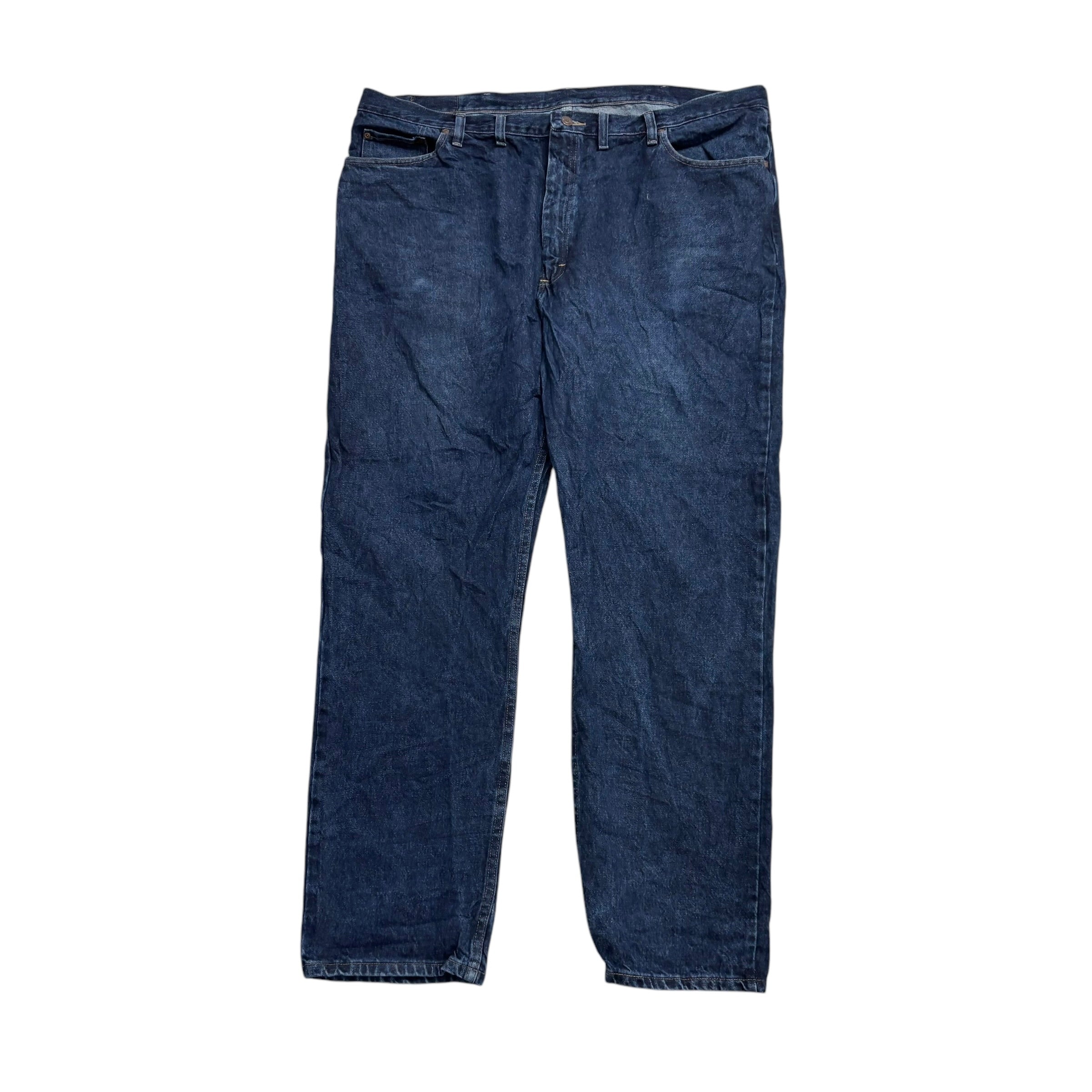 Wrangler Jeans W46 L34 Mens Dark Blue Regular Straight Fit Denim