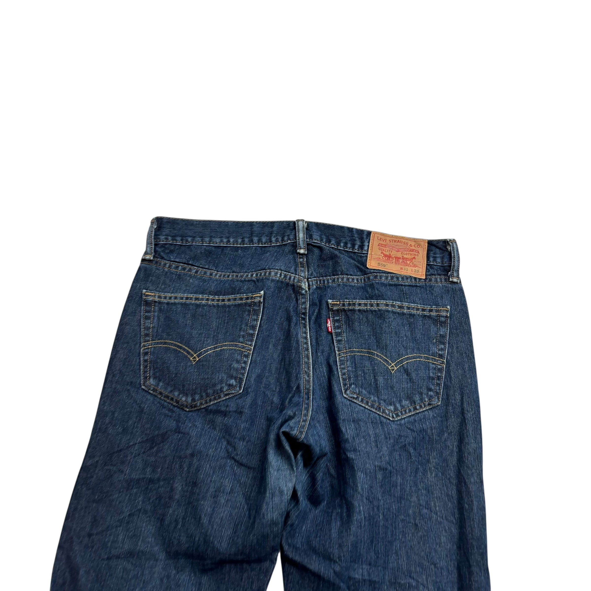 Levis 559 Jeans W31 L32 Mens Dark Blue Baggy Relaxed Straight Fit Vintage Denim