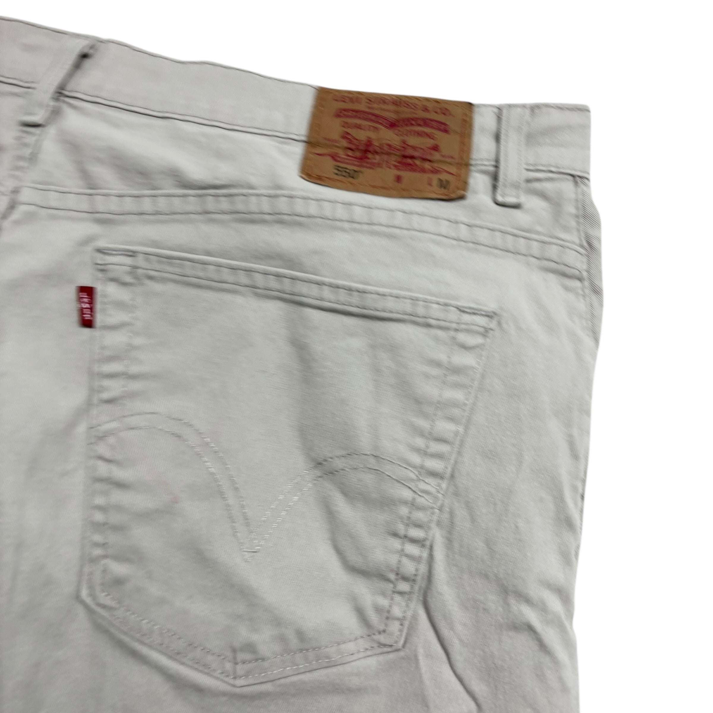 Levis 550 Jeans W40 L30 Womens Cream Relaxed Tapered Vintage Stretch (E)