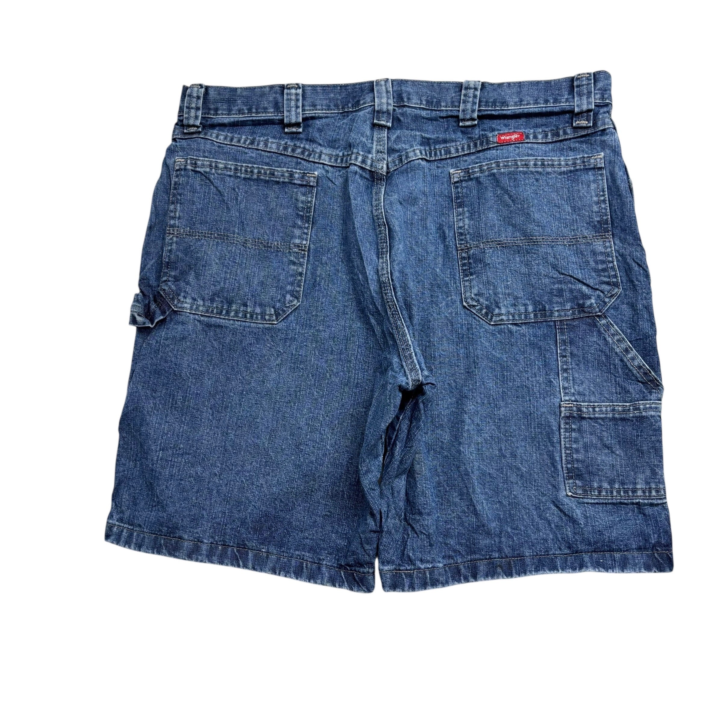 Wrangler Baggy Jorts W36 Mens Mid Blue Denim Shorts Relaxed Fit Carpenter
