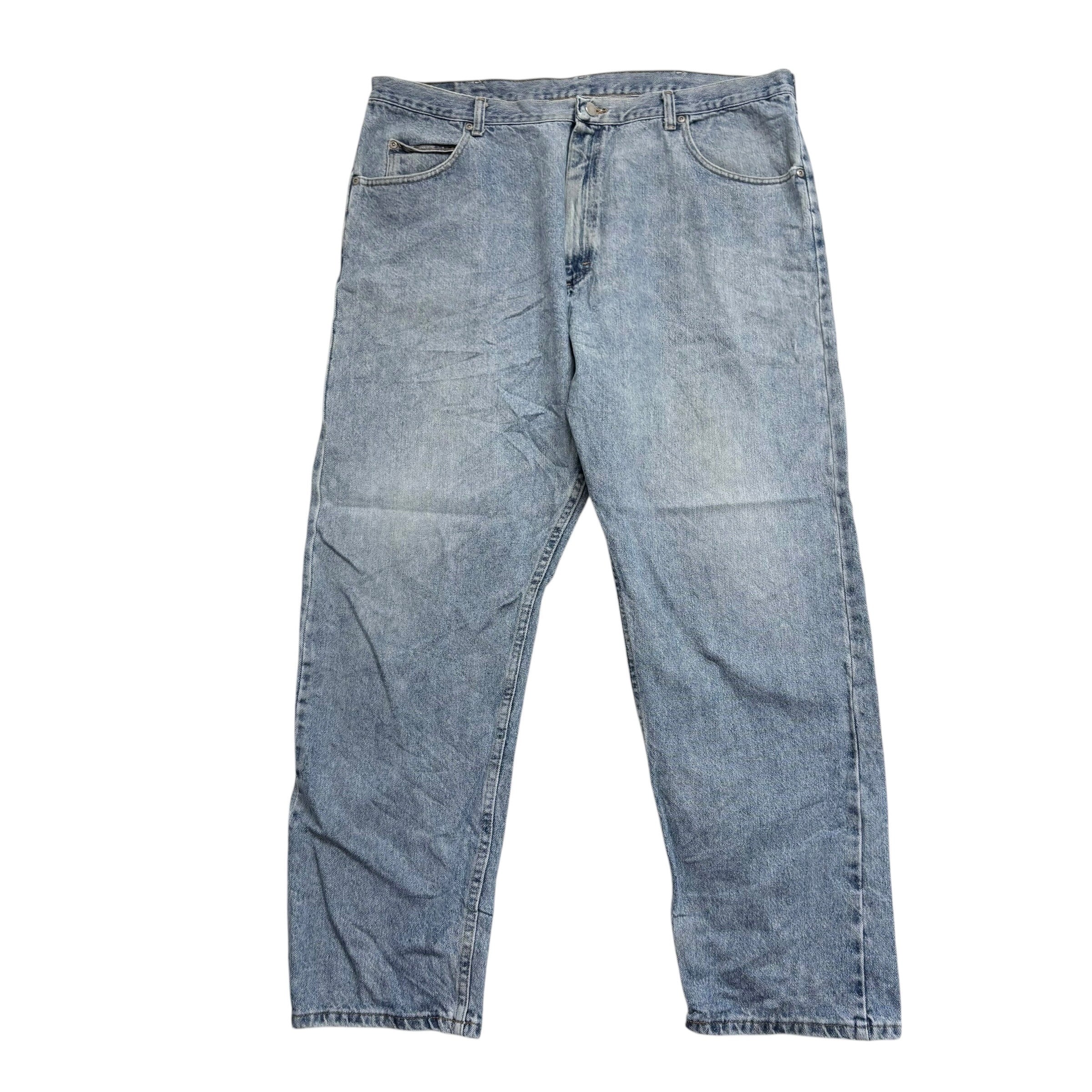 Wrangler Jeans W42 L32 Mens Light Blue Relaxed Straight Fit Vintage Denim