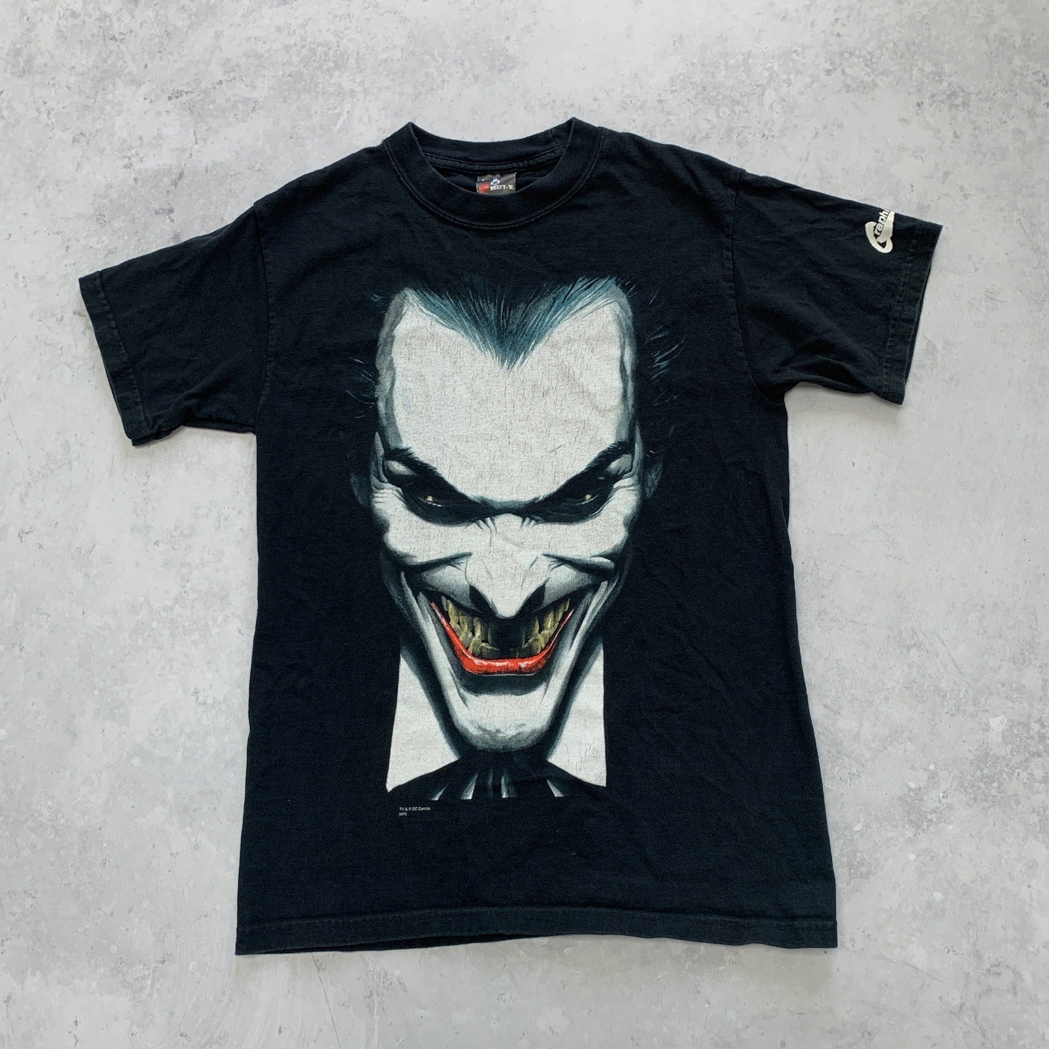 Vintage T Shirt Mens Small Black The Joker Batman DC Comics Graphic Print Y2K