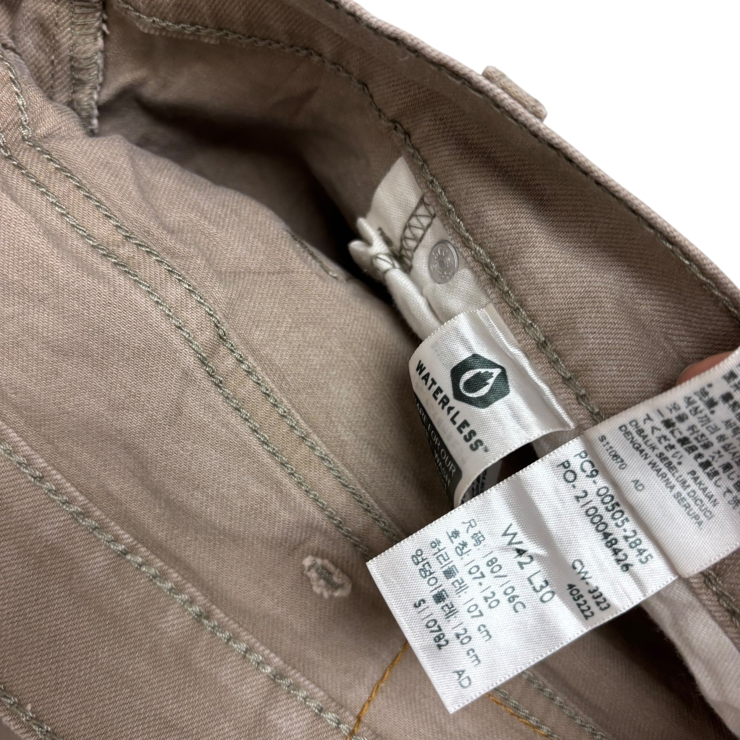 Levis 505 Jeans W42 L30 Mens Stone Regular Straight Fit Stretch Denim