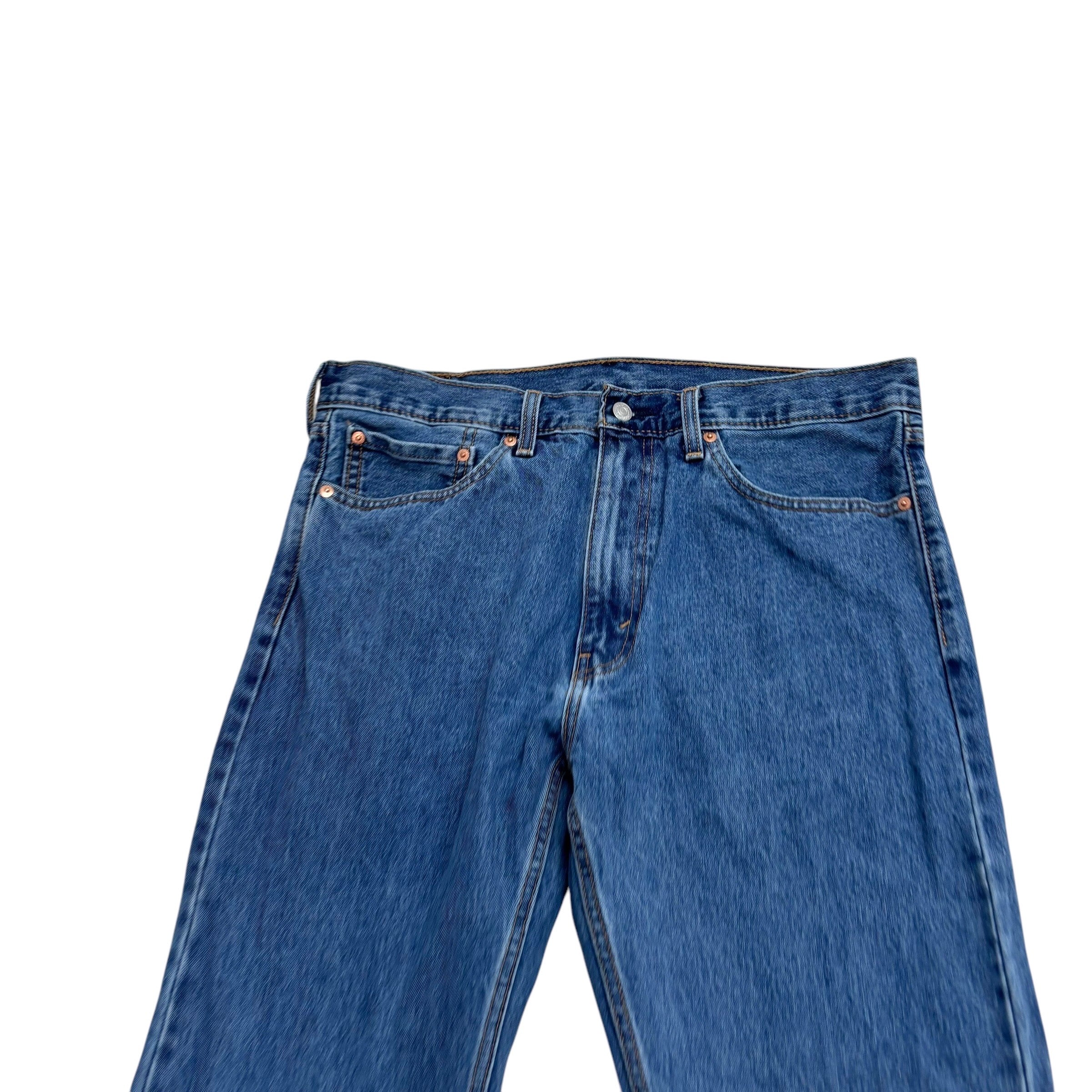 Levis 505 Jeans W36 L30 Mens Mid Blue Regular Straight Fit Denim