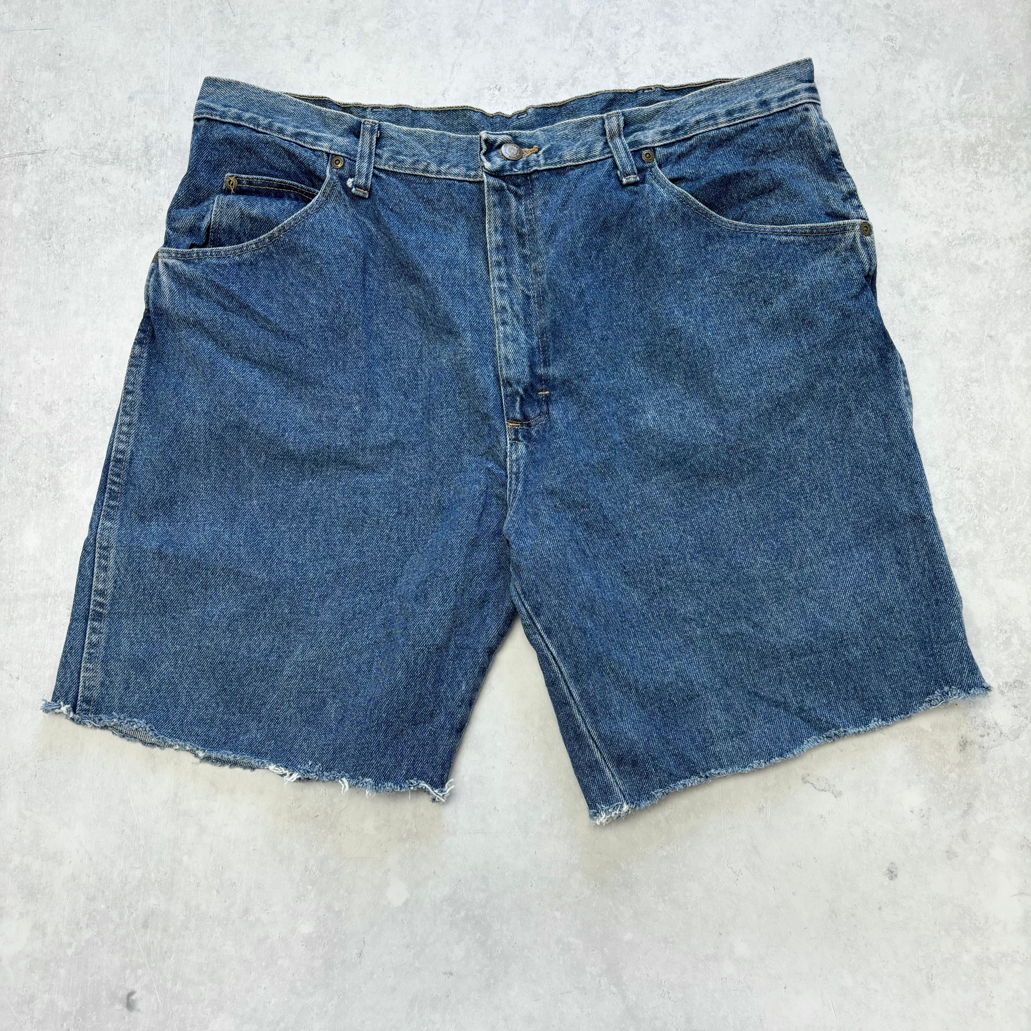 Vintage Wrangler Jorts W36 Mens Denim Shorts Mid Blue Regular Fit