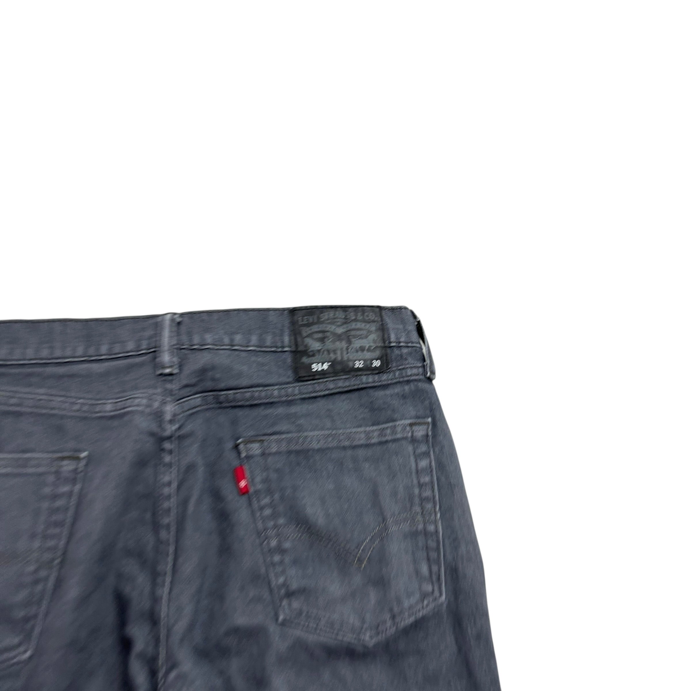 Levis 514 Jeans W32 L30 Mens Grey Regular Straight Fit Stretch Denim (E)