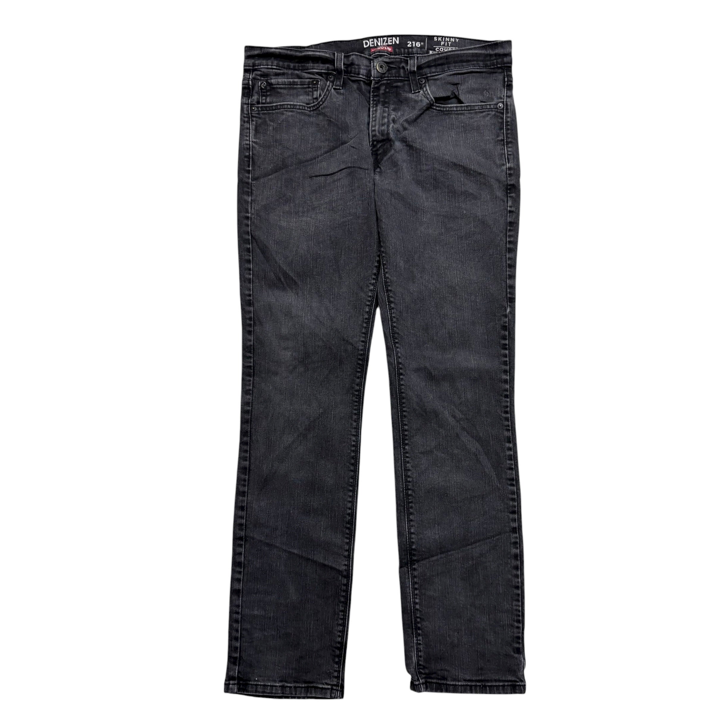 Levis Denizen Jeans W34 L31 Mens Black Skinny Fit Stretch Denim