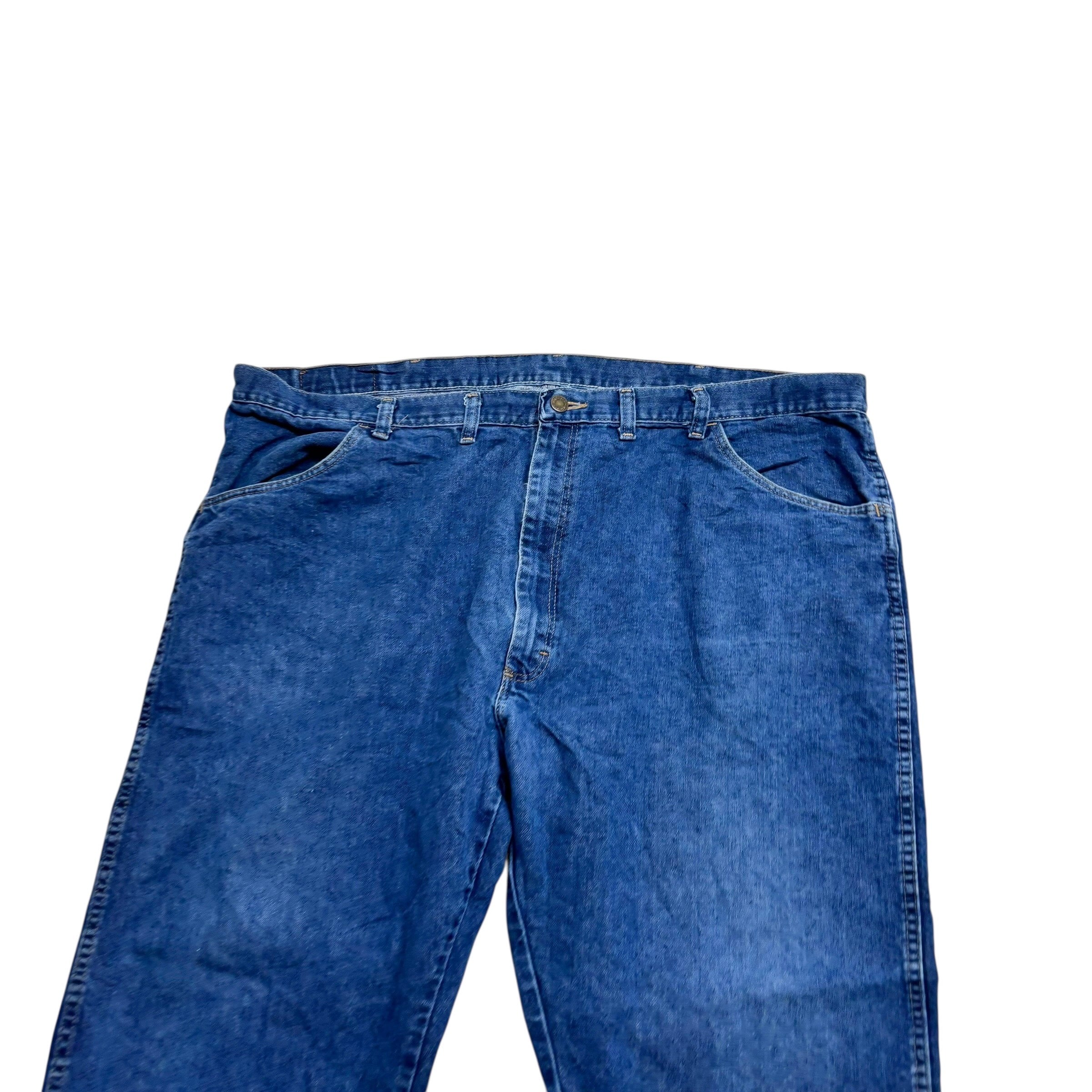 Wrangler Jeans W44 L30 Mens Mid Blue Regular Straight Fit Denim