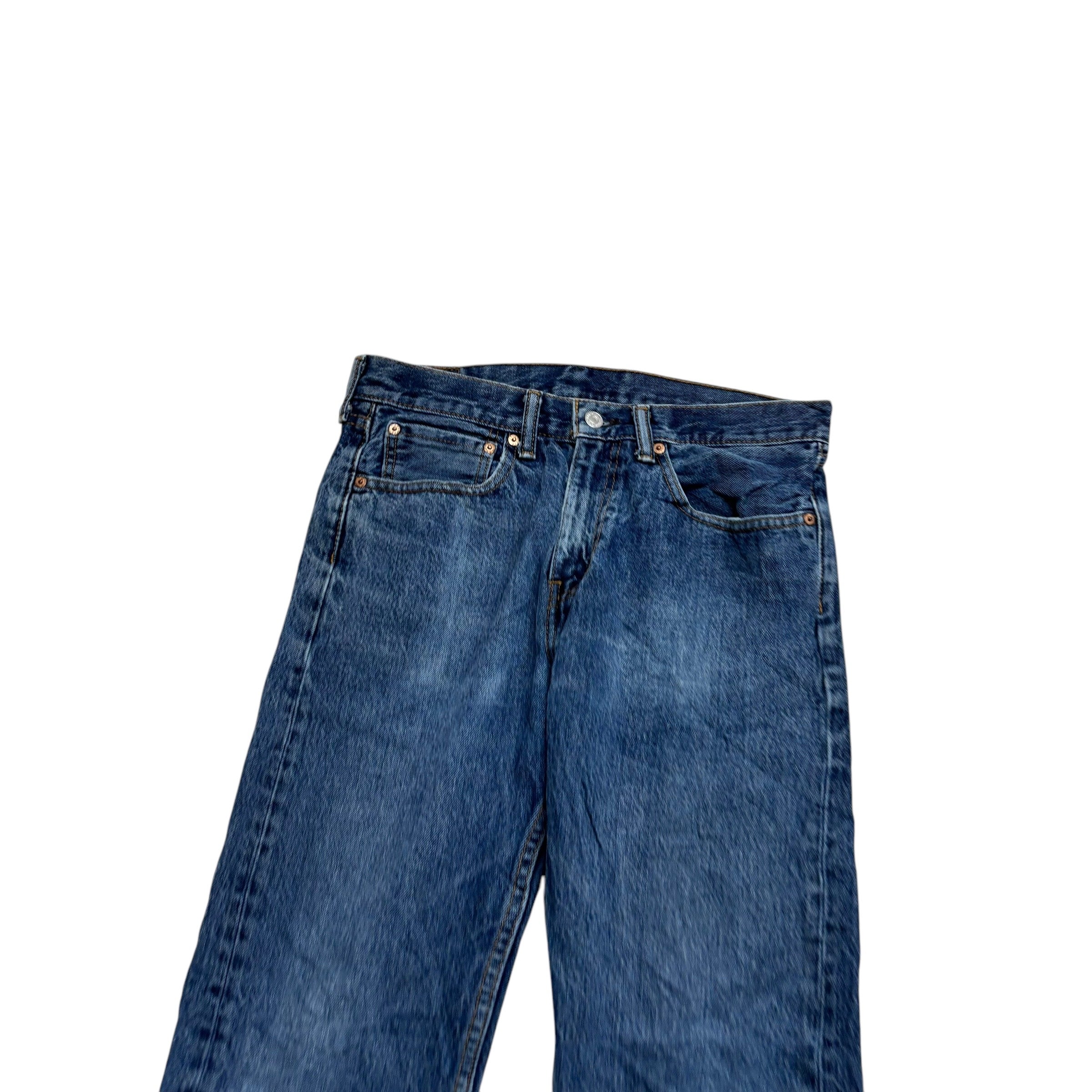 Levis 505 Jeans W31 L29 Mens Mid Blue Regular Straight Fit Denim (F)