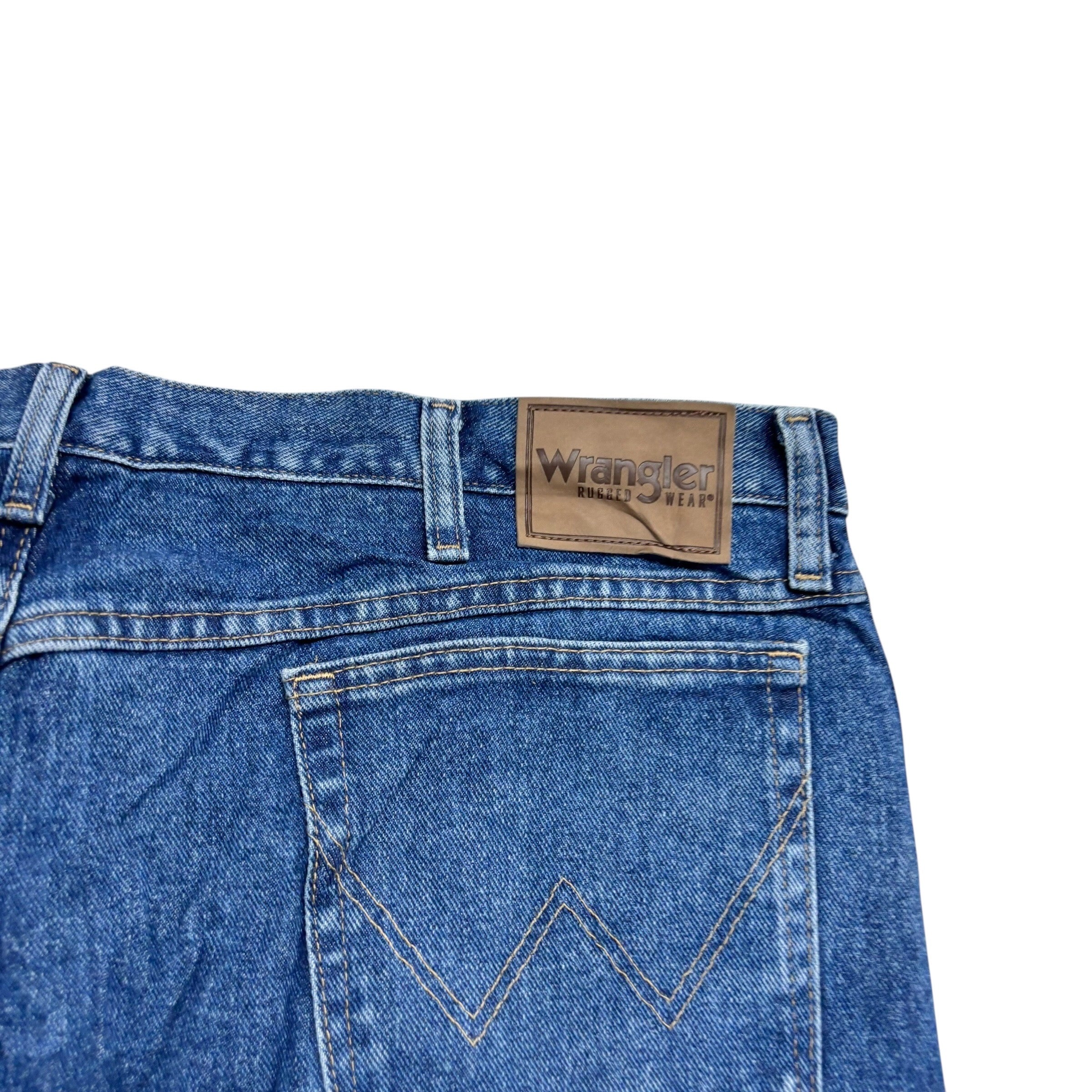 Wrangler Jeans W42 L31 Mens Mid Blue Relaxed Straight Fit Vintage Denim (E)