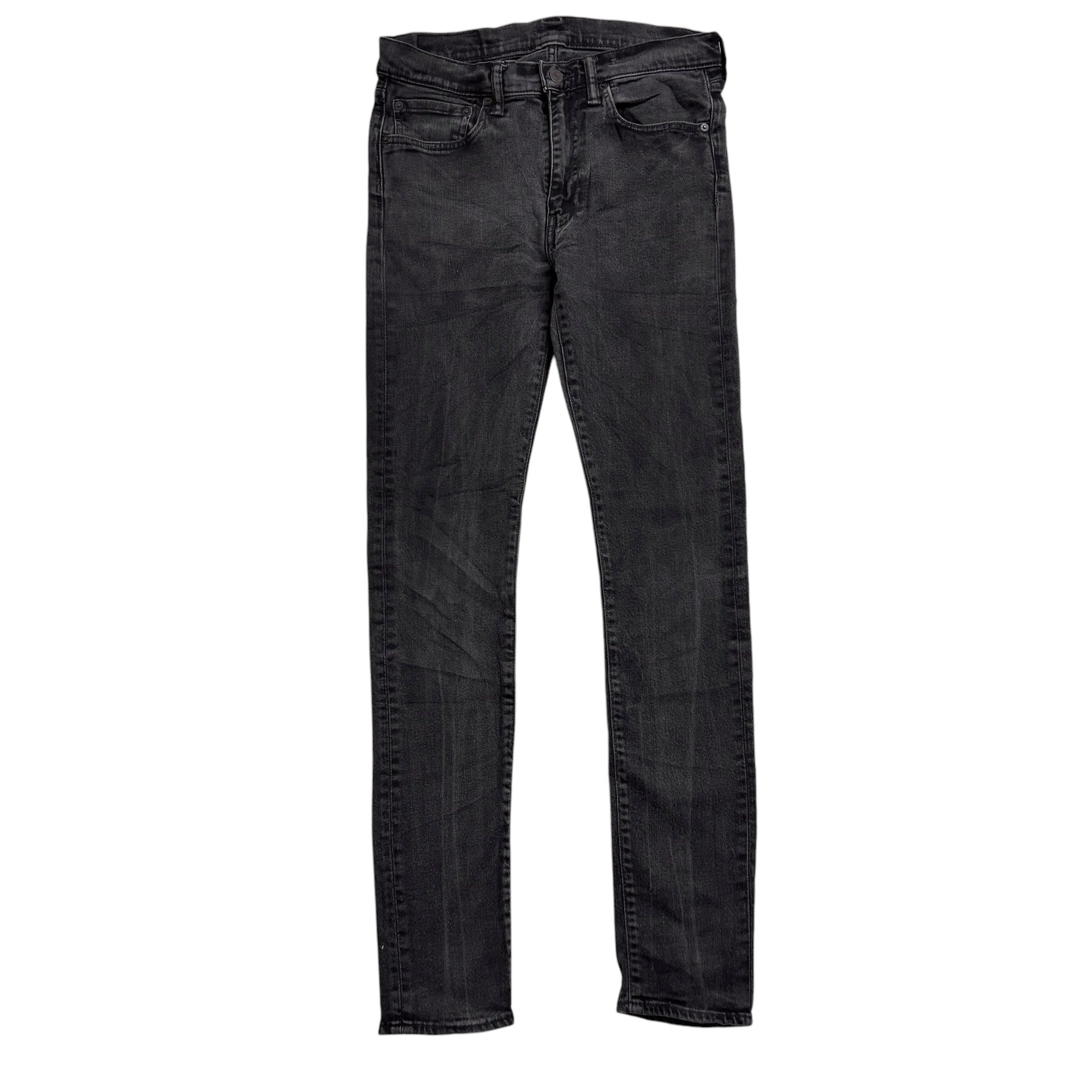 Levis 519 Jeans W30 L34 Mens Black Super Skinny Fit Stretch Denim (E)
