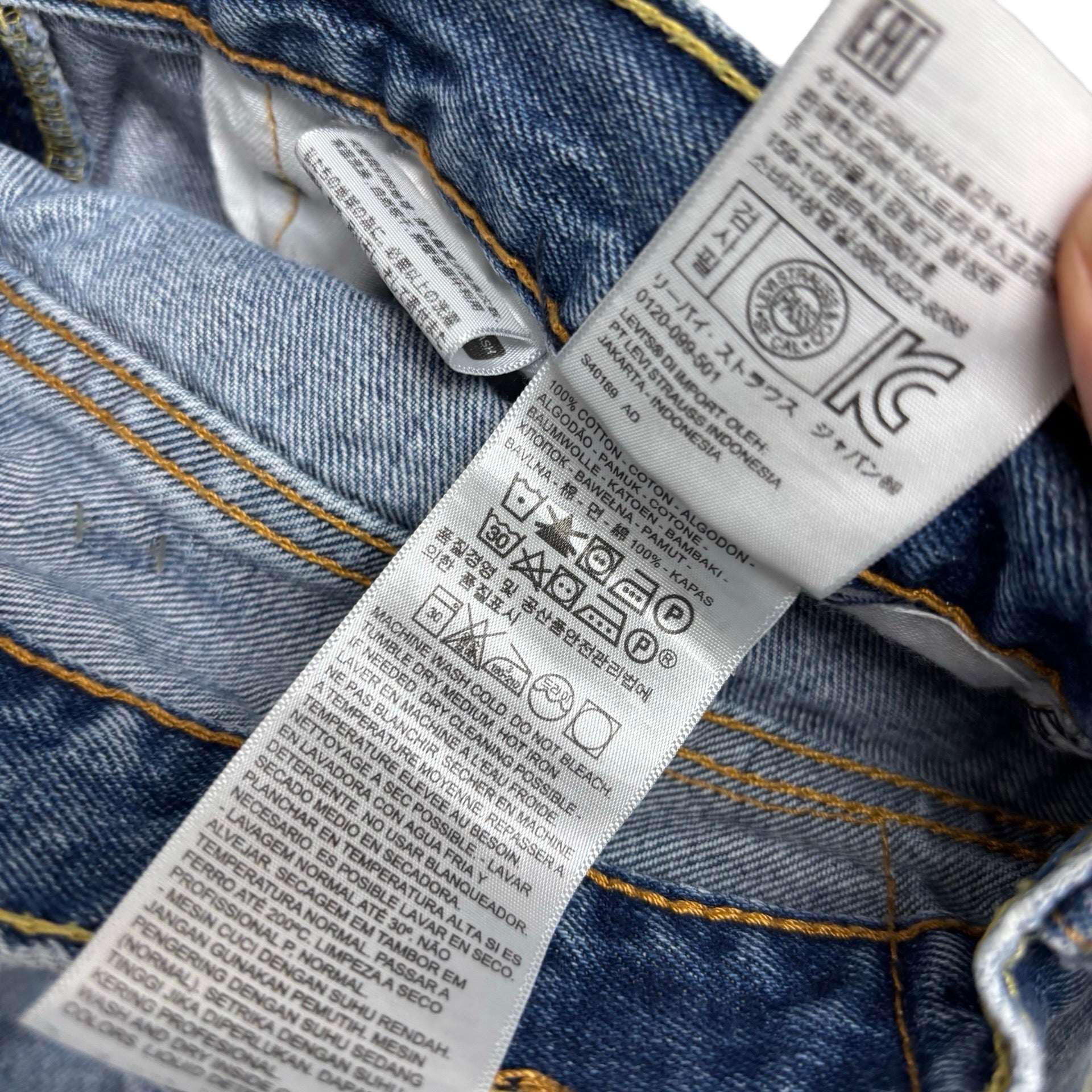 Levis 505 Jeans W32 L32 Mens Mid Blue Regular Straight Fit Denim (F)