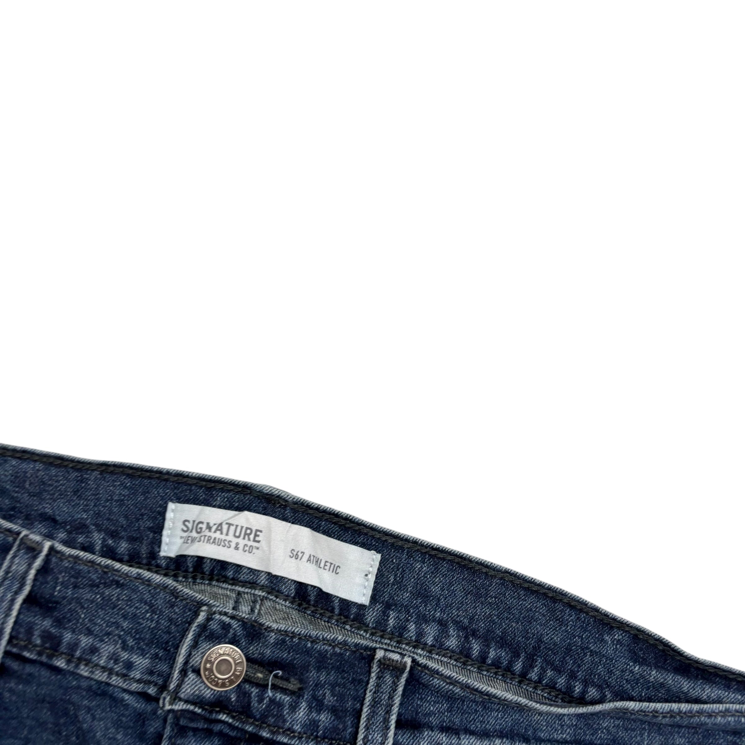 Levis Signature Jeans W36 L29 Mens Navy Blue Athletic Tapered Fit Stretch (E)