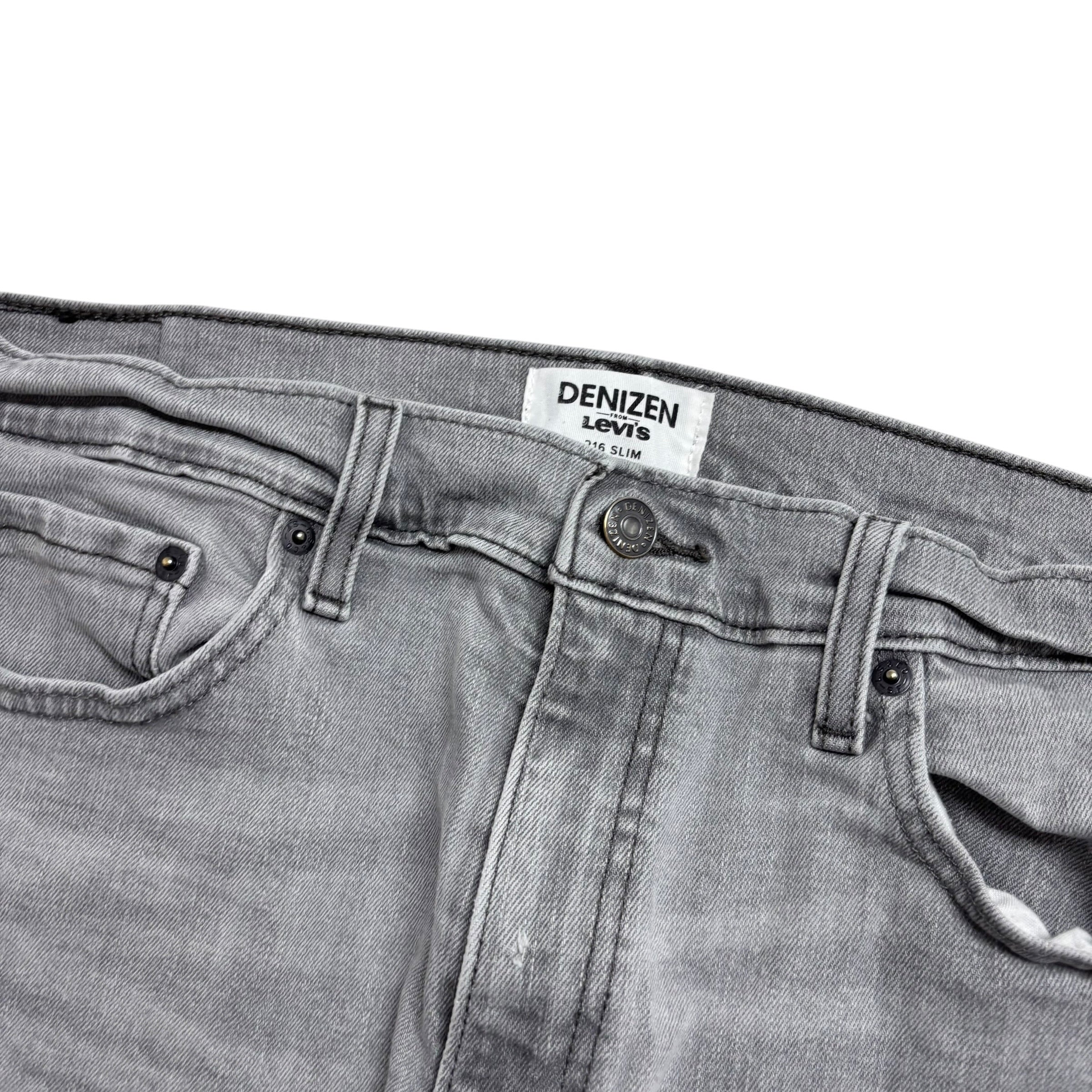 Levis Denizen Jeans W34 L32 Mens Grey Slim Fit Stretch Denim