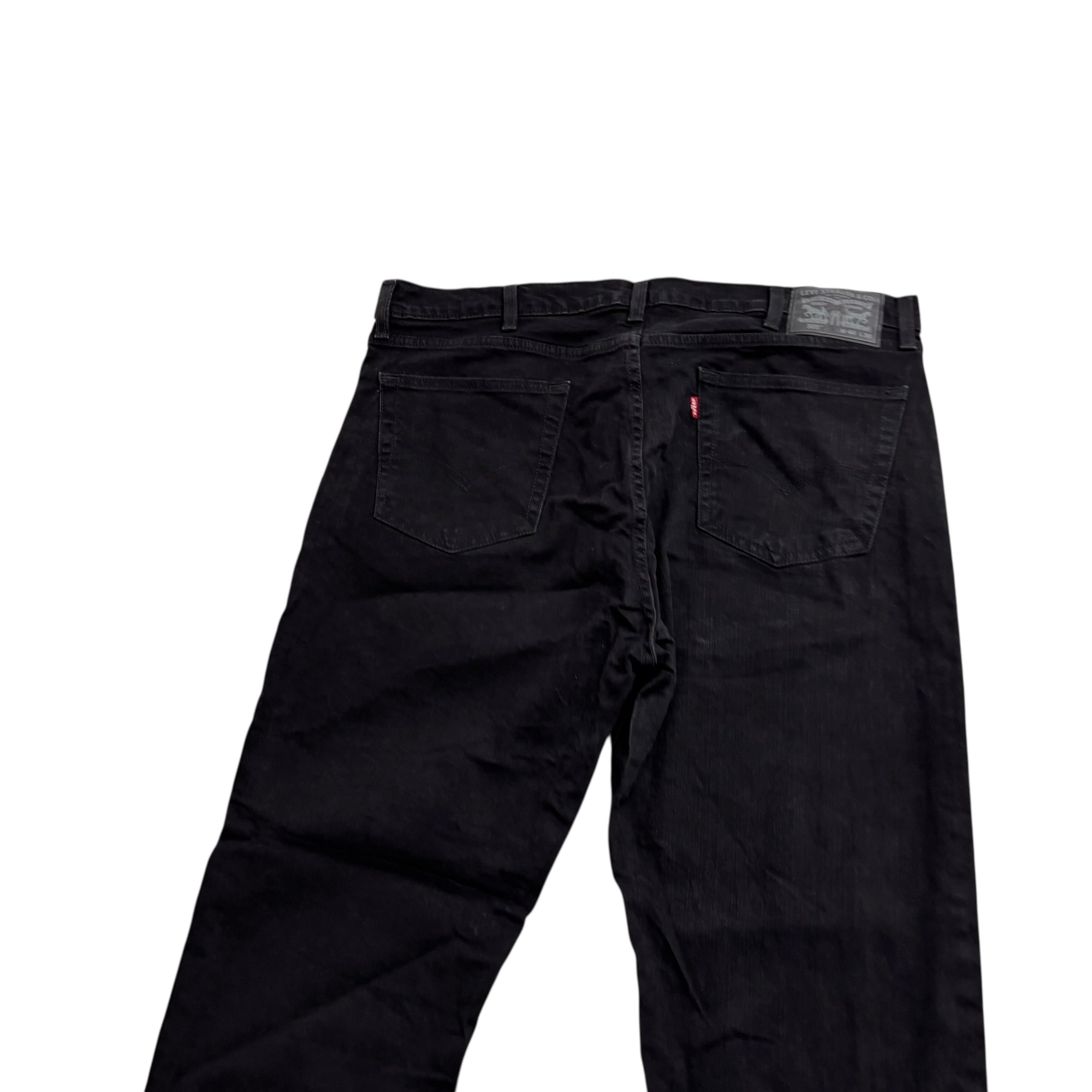 Levis 505 Jeans W40 L30 Mens Black Regular Straight Fit Stretch Denim (E)