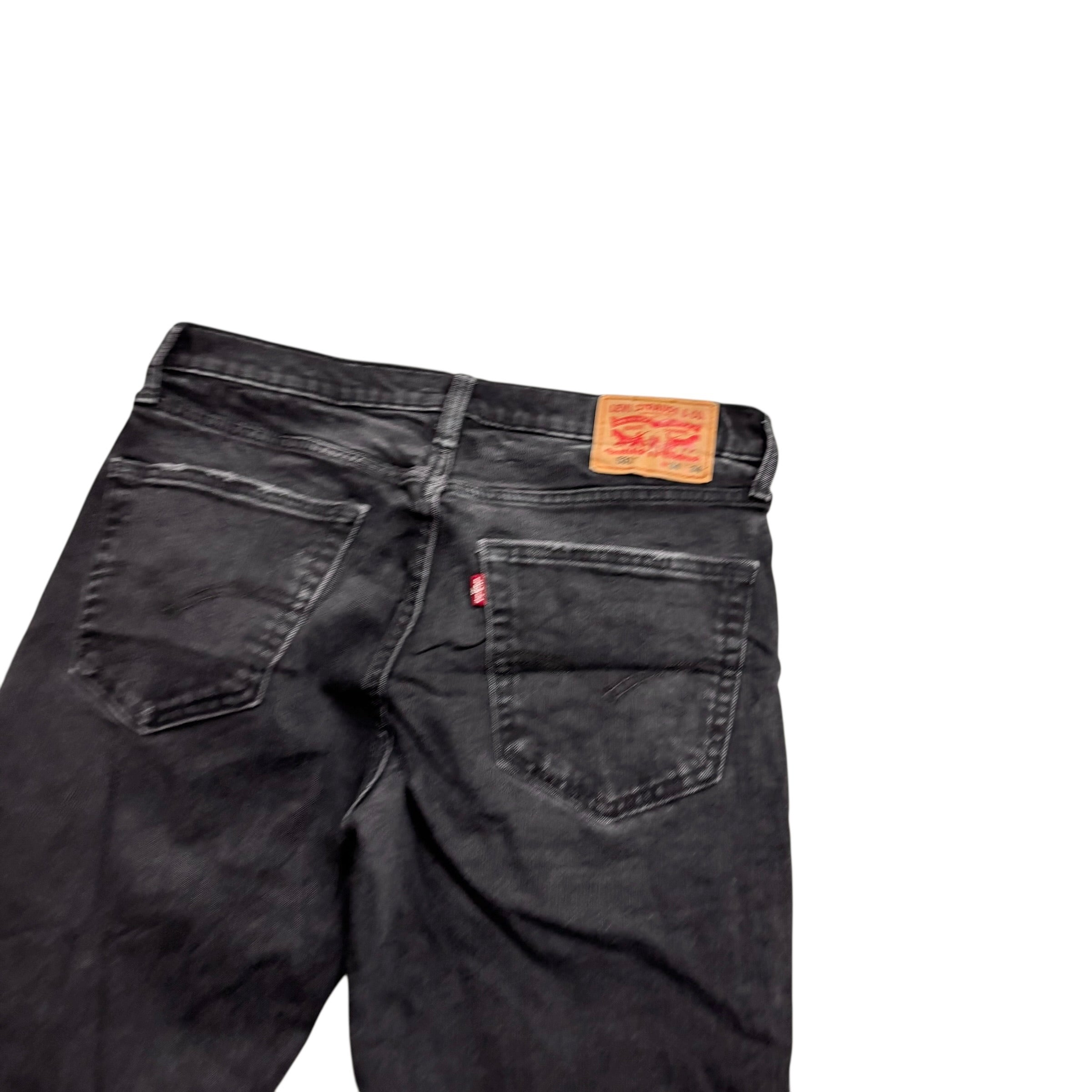 Levis 531 Jeans W32 L32 Mens Black Distressed Athletic Slim Fit Stretch Denim