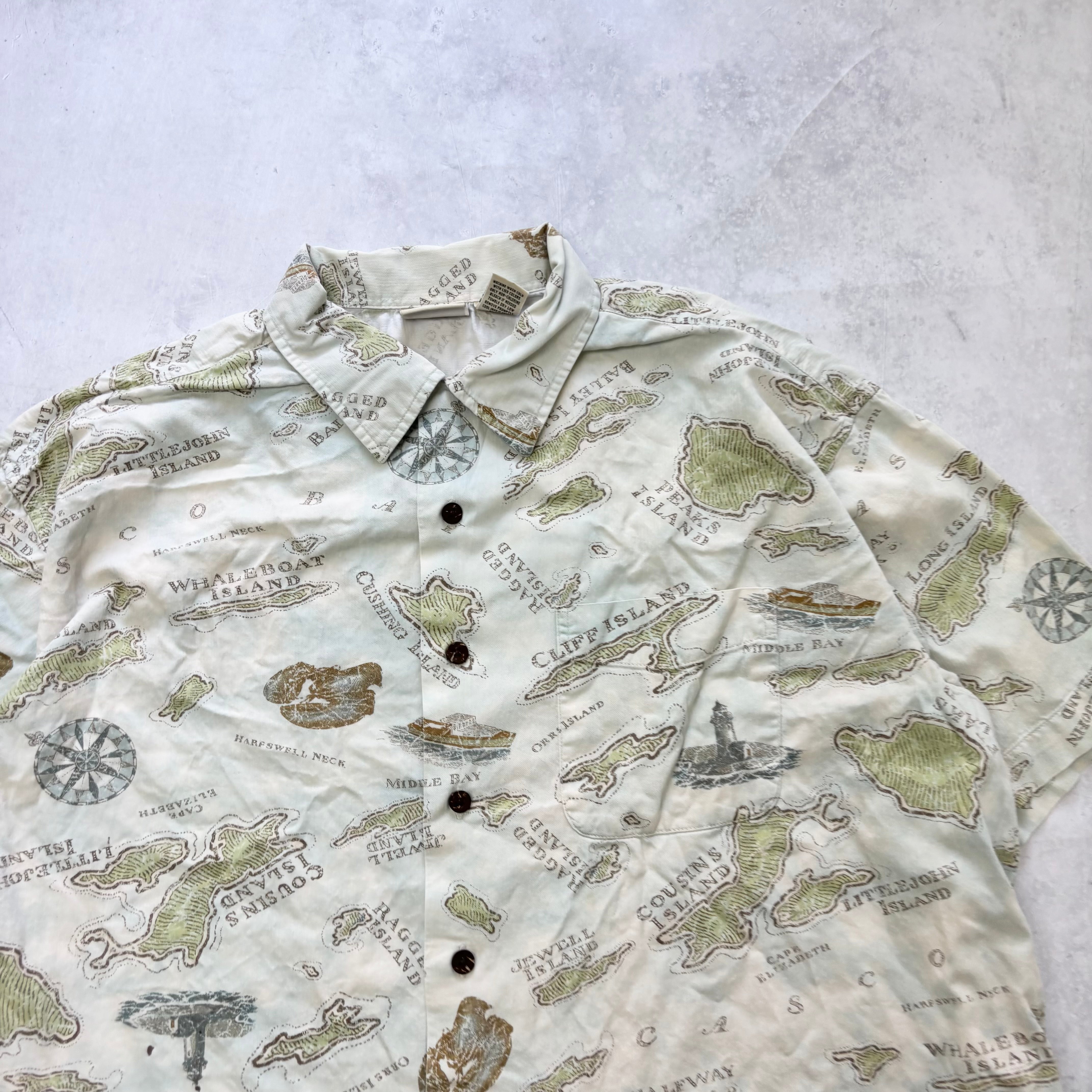 Vintage LL Bean Hawaiian Shirt Mens XXL Floral Aloha Short Sleeve Cotton