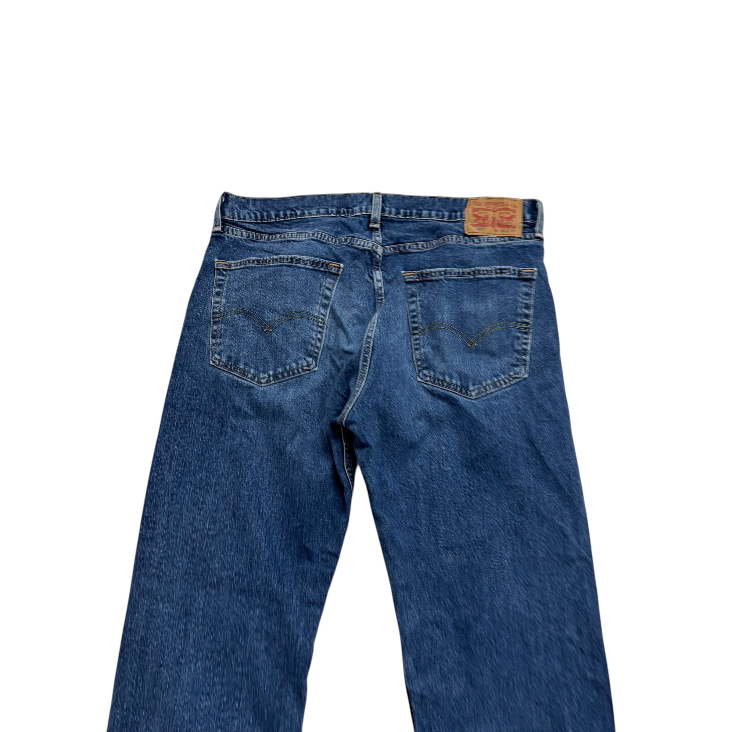 Levis 505 Jeans W36 L29 Mens Mid Blue Regular Straight Fit Denim (F)