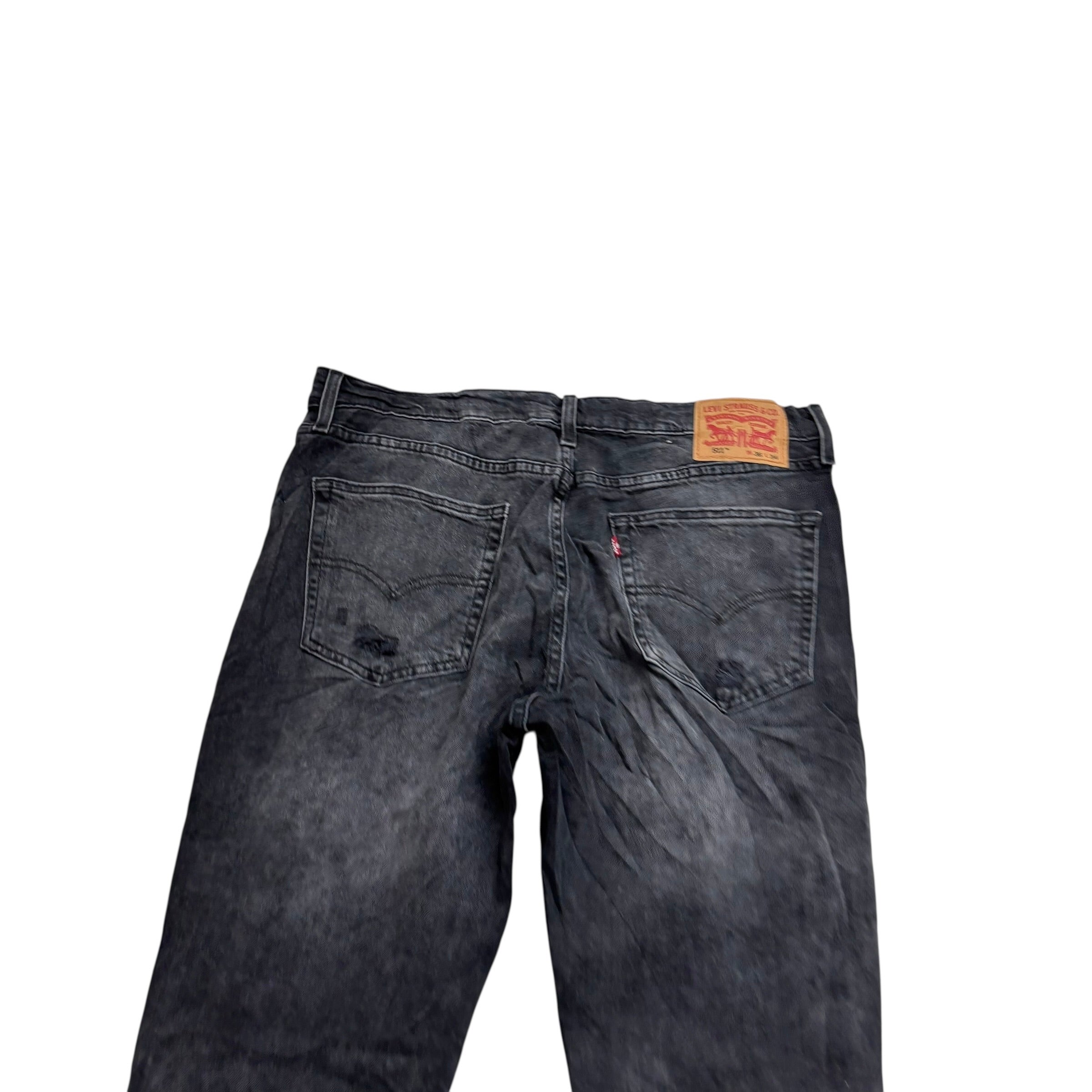 Levis 511 Jeans W36 L34 Mens Black Slim Fit Stretch Distressed Denim