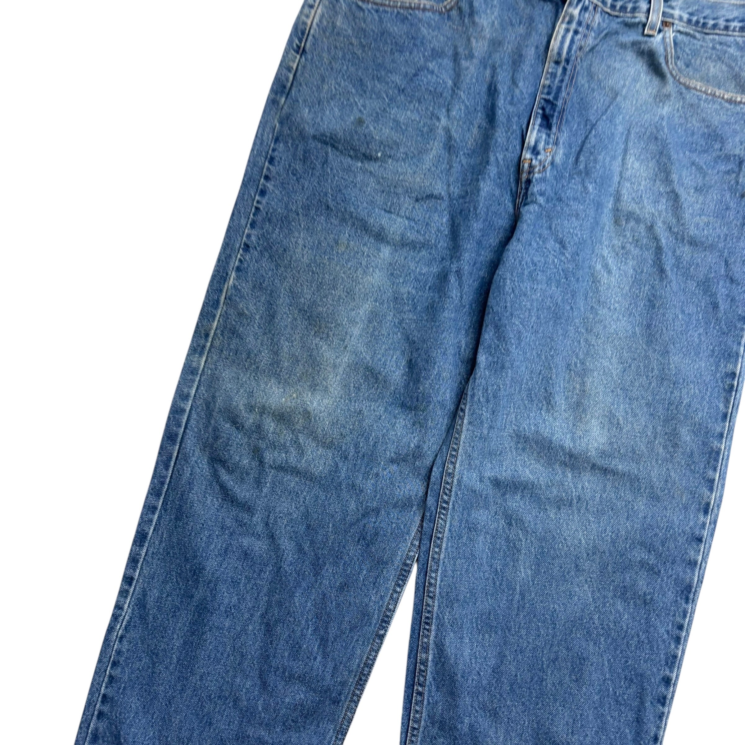 Levis Jeans W42 L29 Mens Mid Blue Baggy Relaxed Straight Fit Vintage Denim