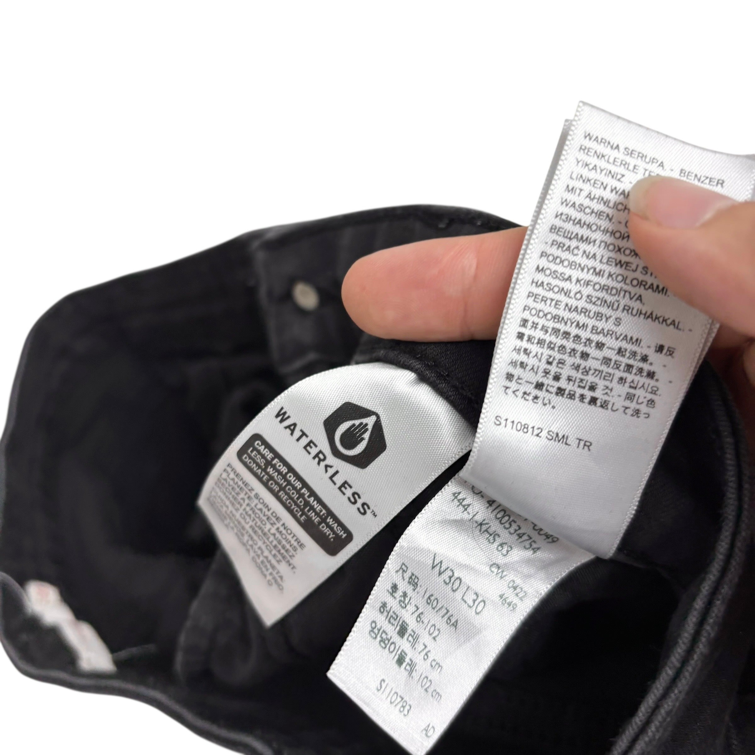 Levis 711 Jeans W30 L28 Womens Skinny Black Stretch Denim (E)