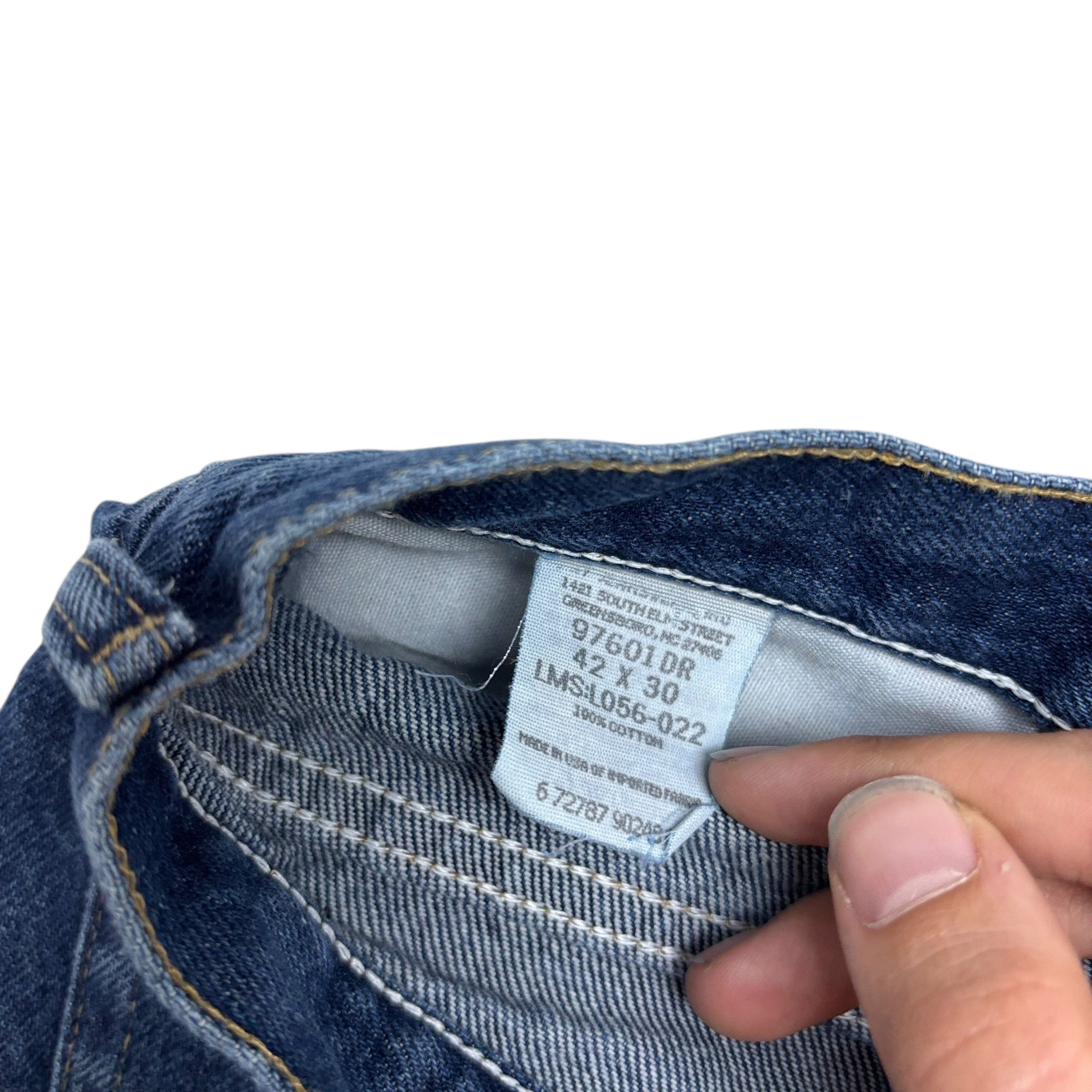 Wrangler Jeans W42 L30 Mens Dark Blue Relaxed Straight Fit Vintage Denim (E)