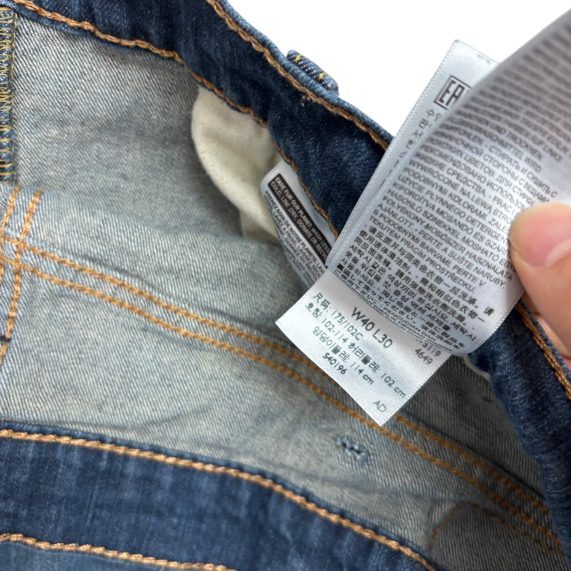 Levis 502 Jeans W40 L29 Mens Dark Blue Regular Tapered Fit Stretch Denim (E)